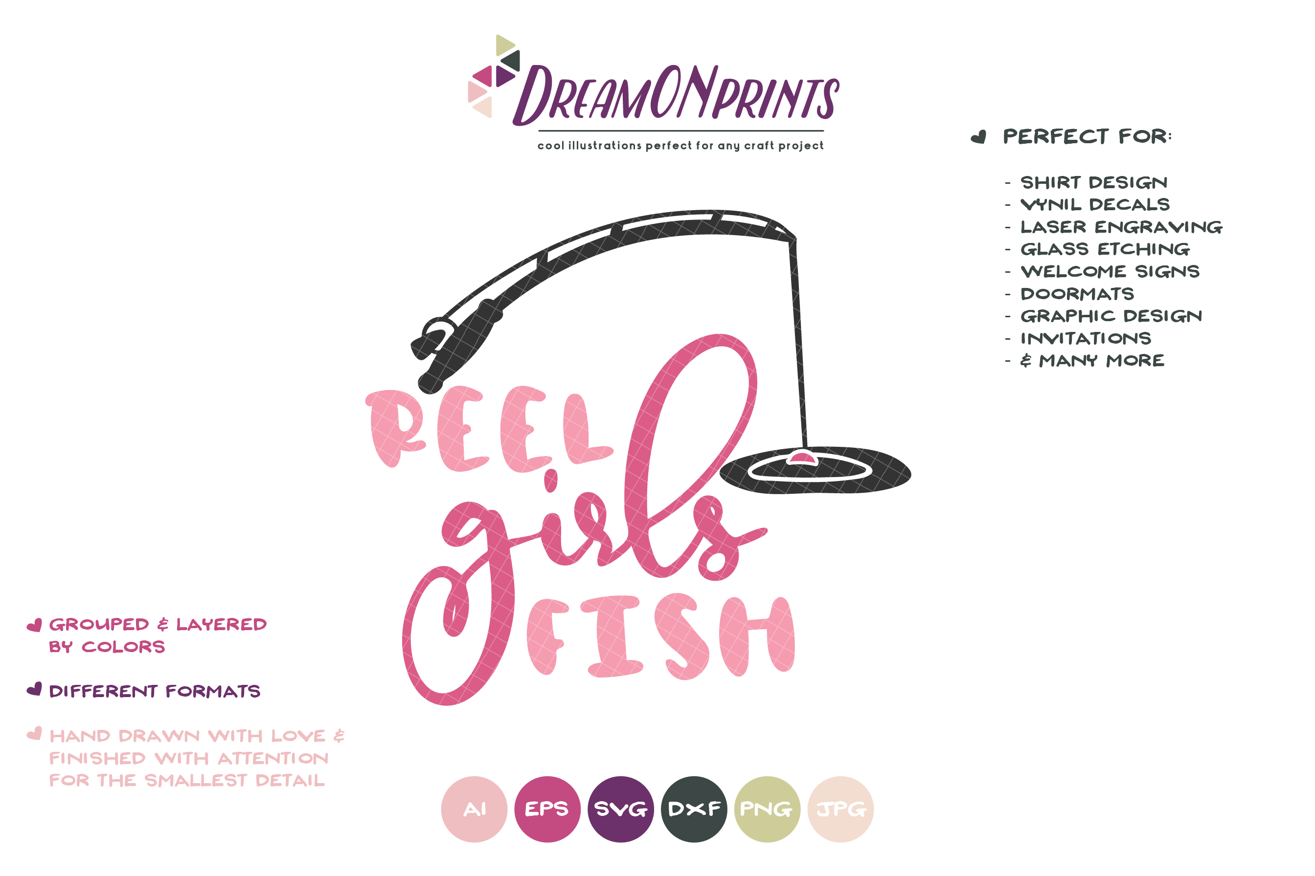 Download Fishing SVG - Reel Girls Fish SVG (224282) | Cut Files | Design Bundles