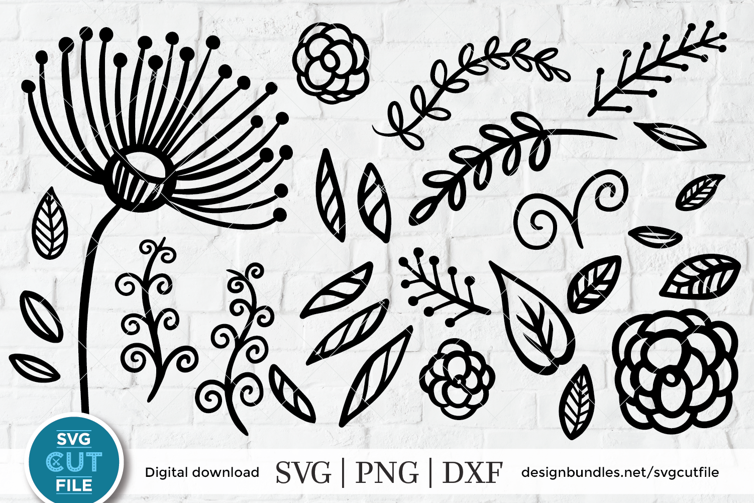 Download Floral elements svg, flourish svg, dandelion svg, floral svg (289619) | Cut Files | Design Bundles