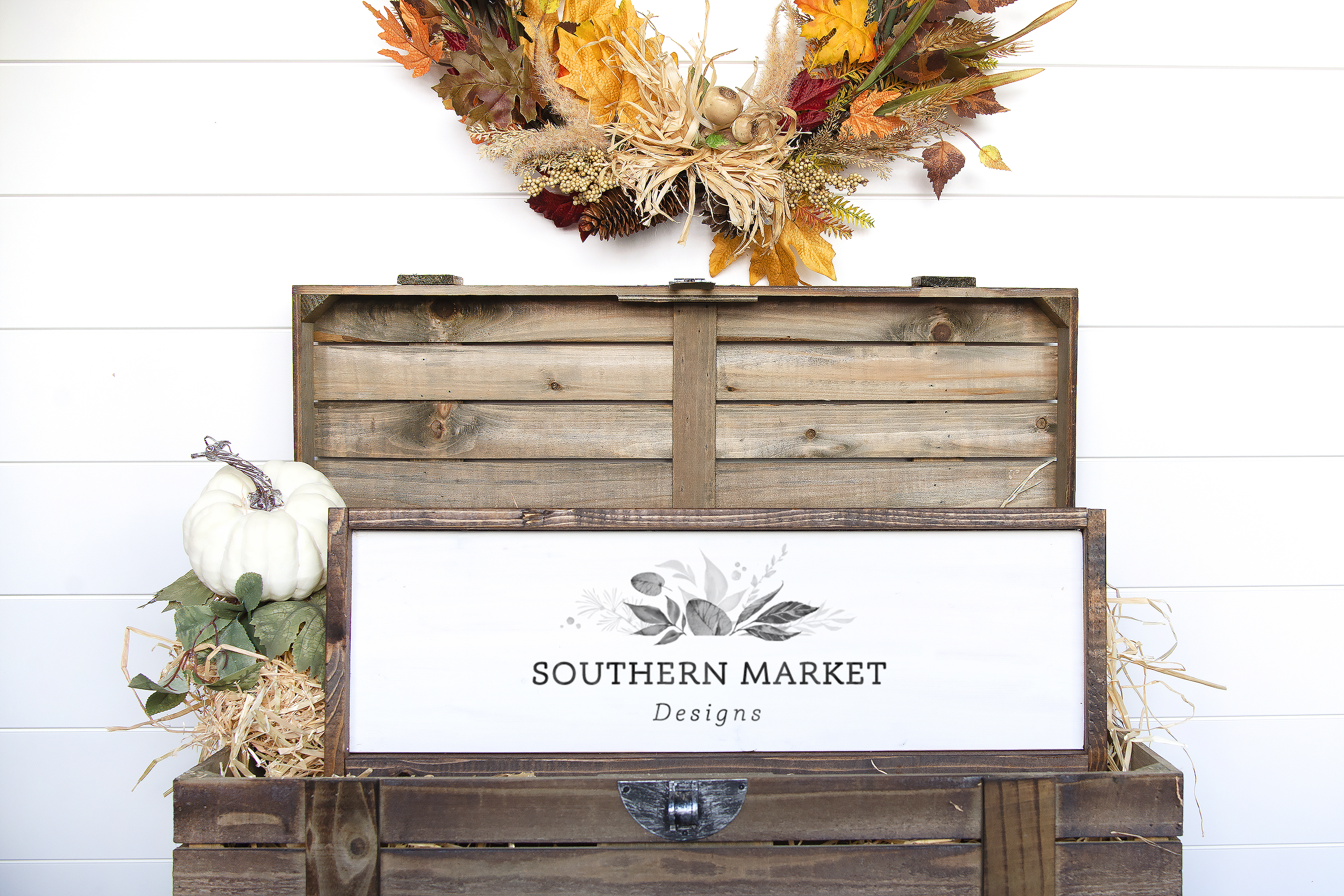 Download Fall Wood Framed Sign 8x24 Mock Up Stock Photo (316322) | Mock Ups | Design Bundles