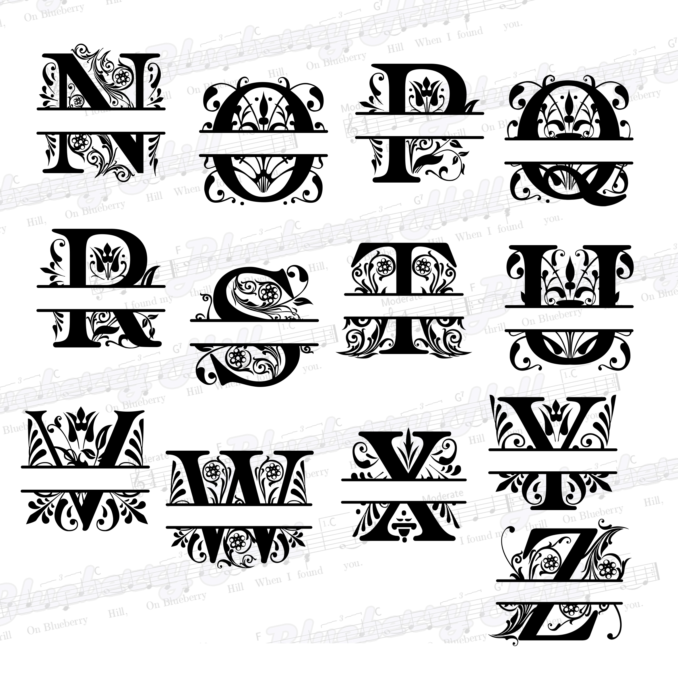 Monogram Letters SVG - Split - Split Letters - Regal Letters