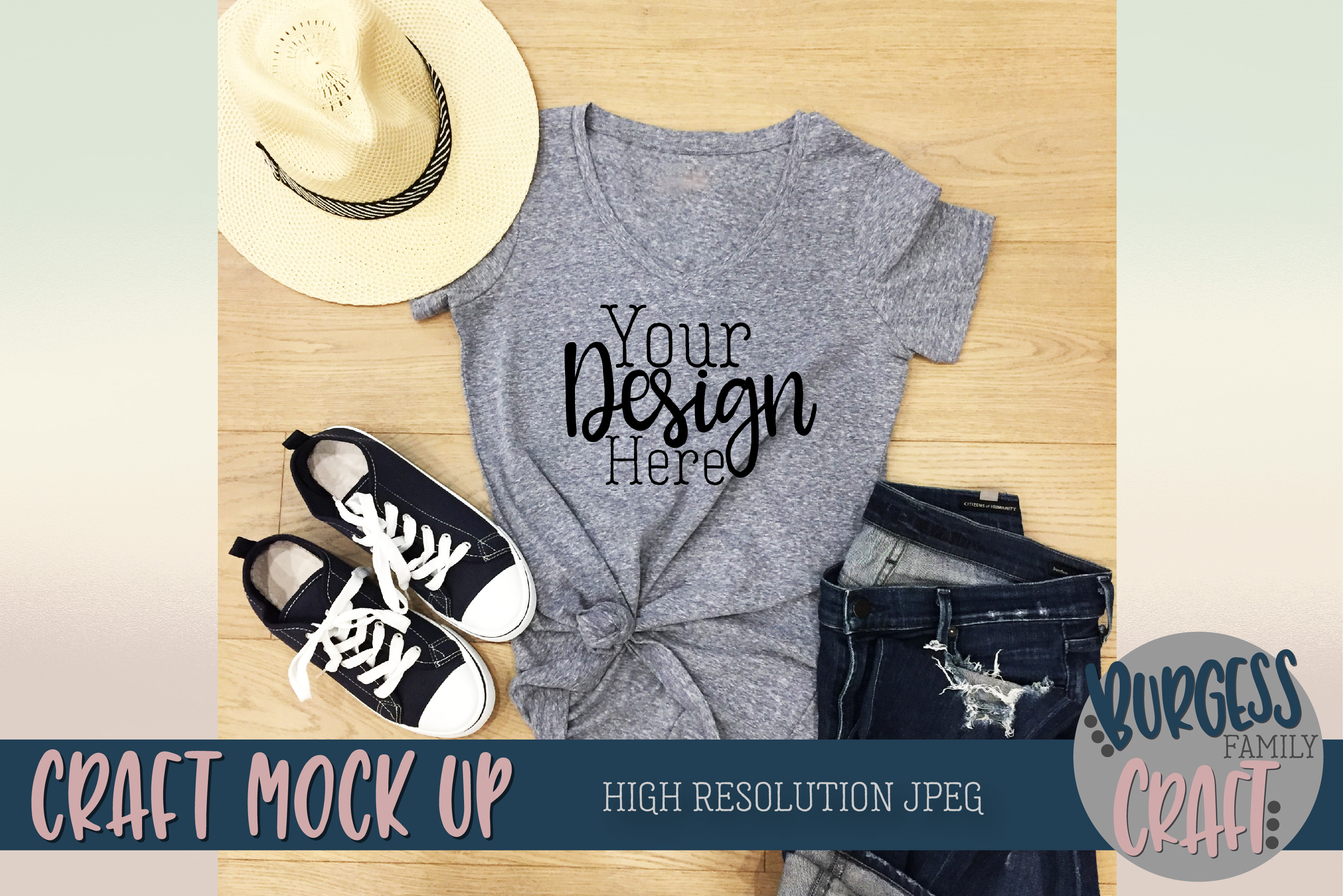 Download Styled summer t-shirt Craft Mock up | High Resolution JPEG ...