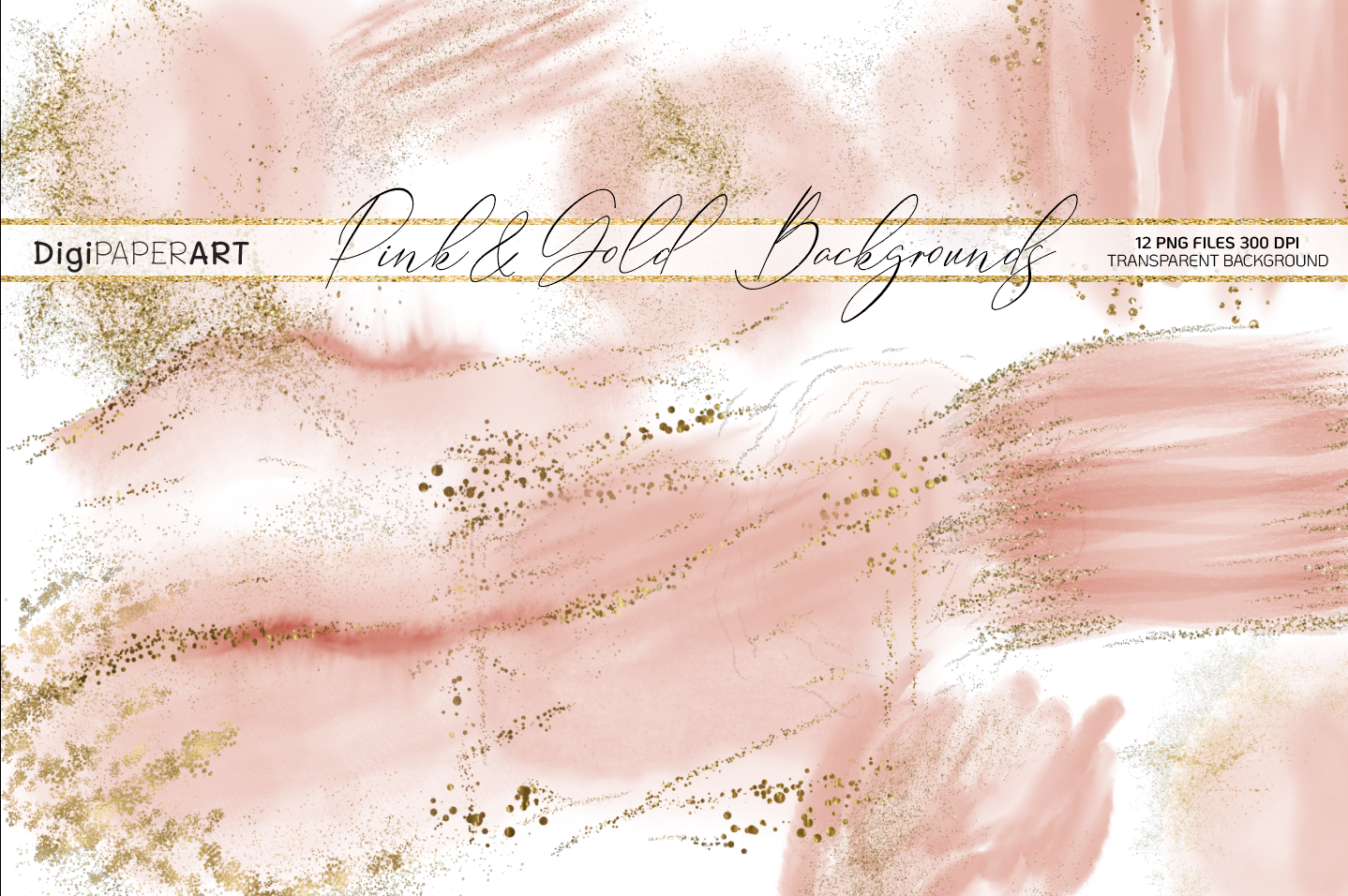 Blush Pink And Gold Glitter Png Watercolor Backgrounds