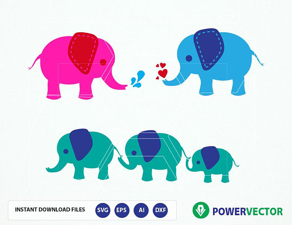 Download Elephant SVG Files. Elephant Family Vector Clipart Svg ...