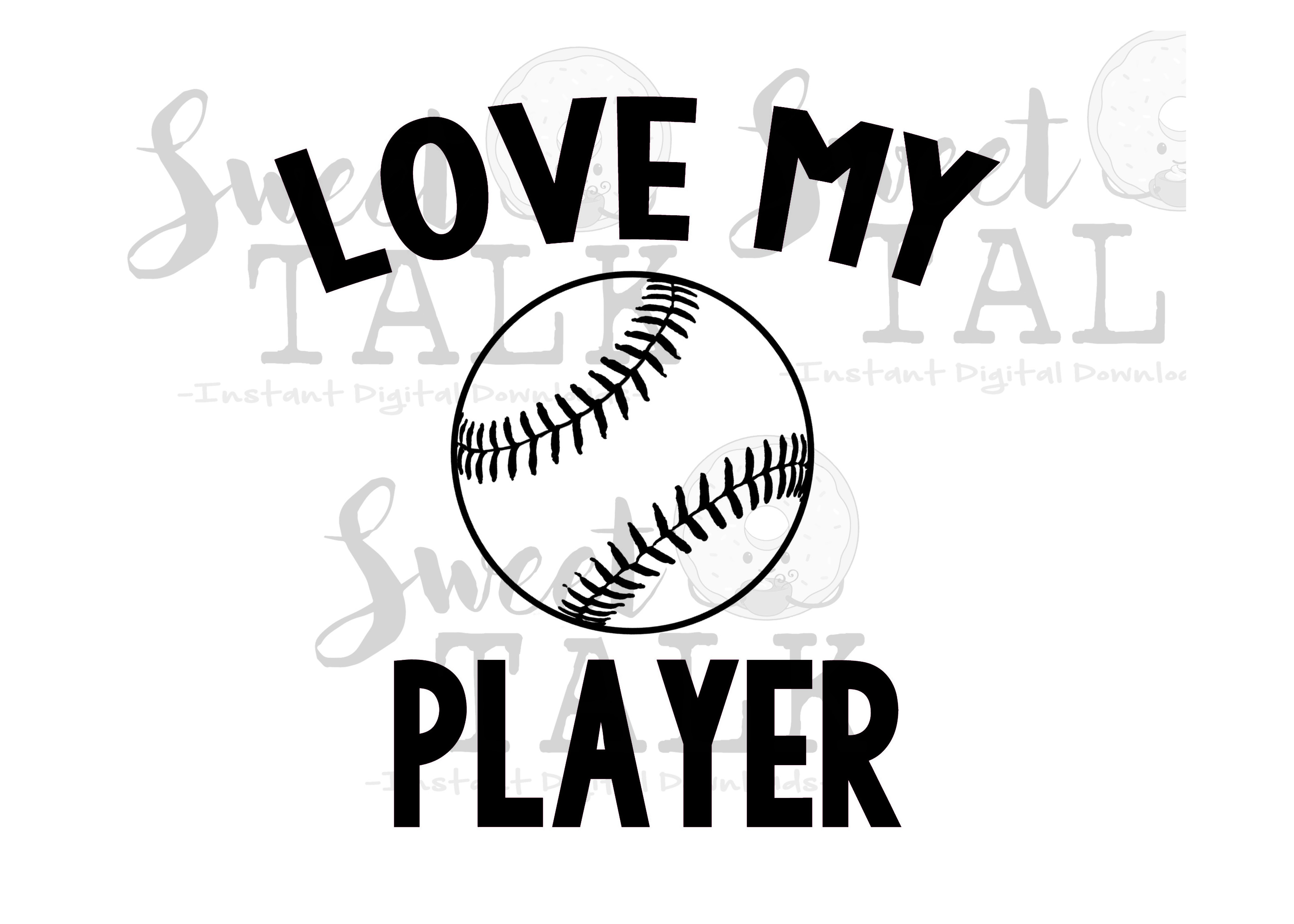 Baseball/Softball digital download/love my player example image 1.