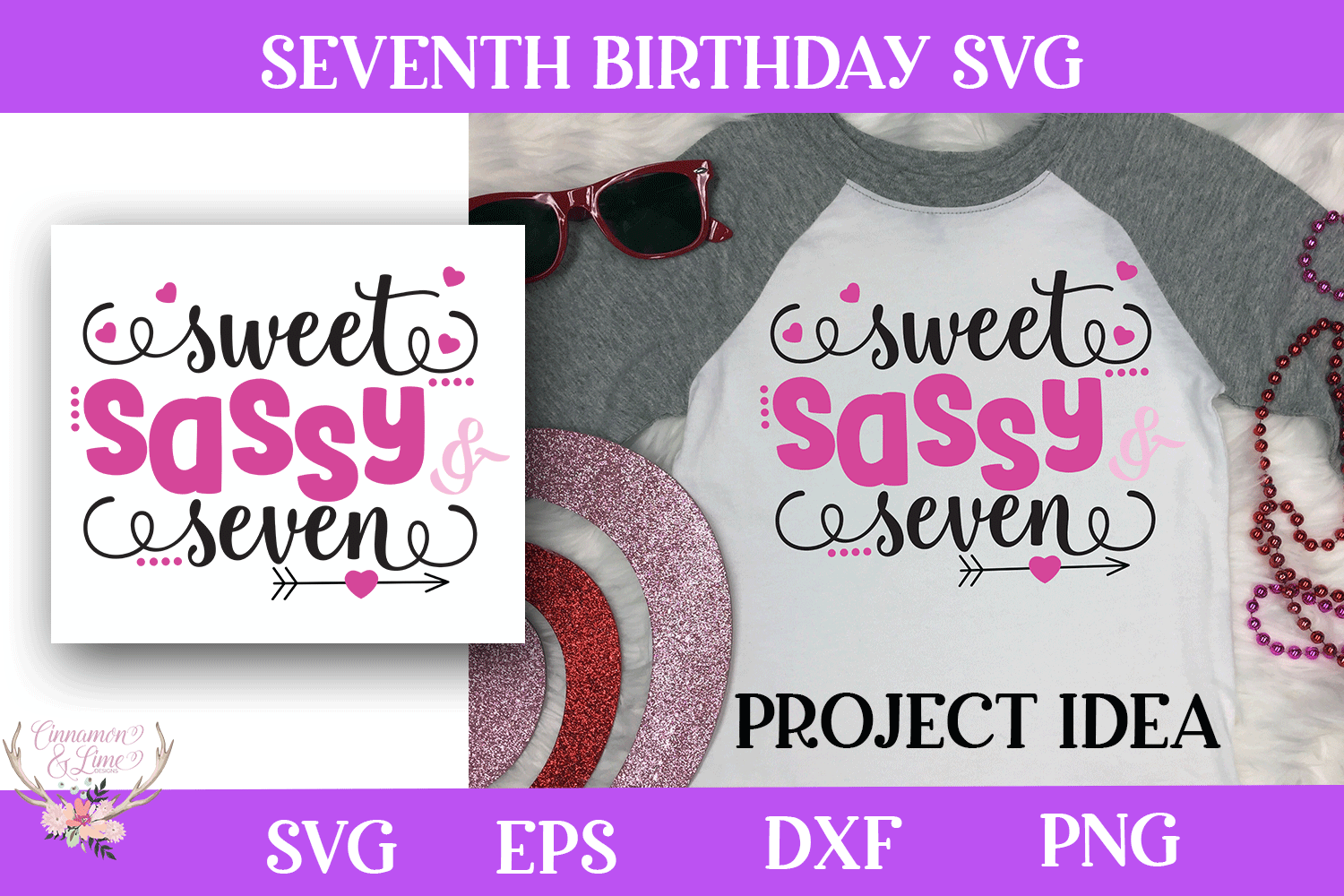 Download Girl Birthday SVG - Sweet Sassy and Seven