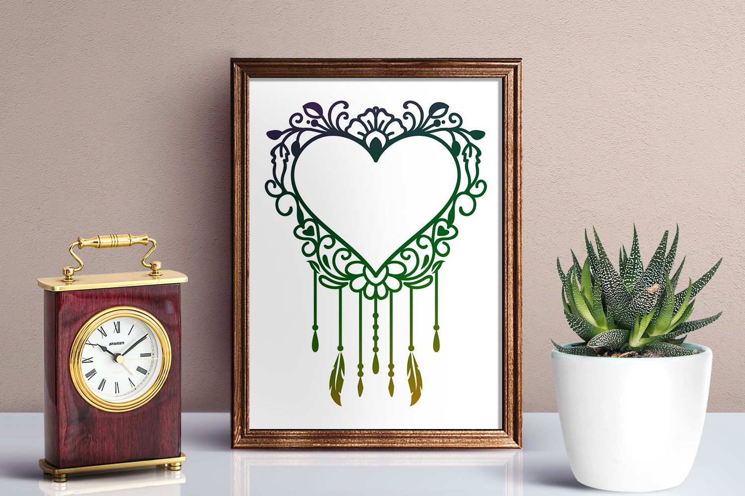 Download Floral Heart Frames SVG - Vector