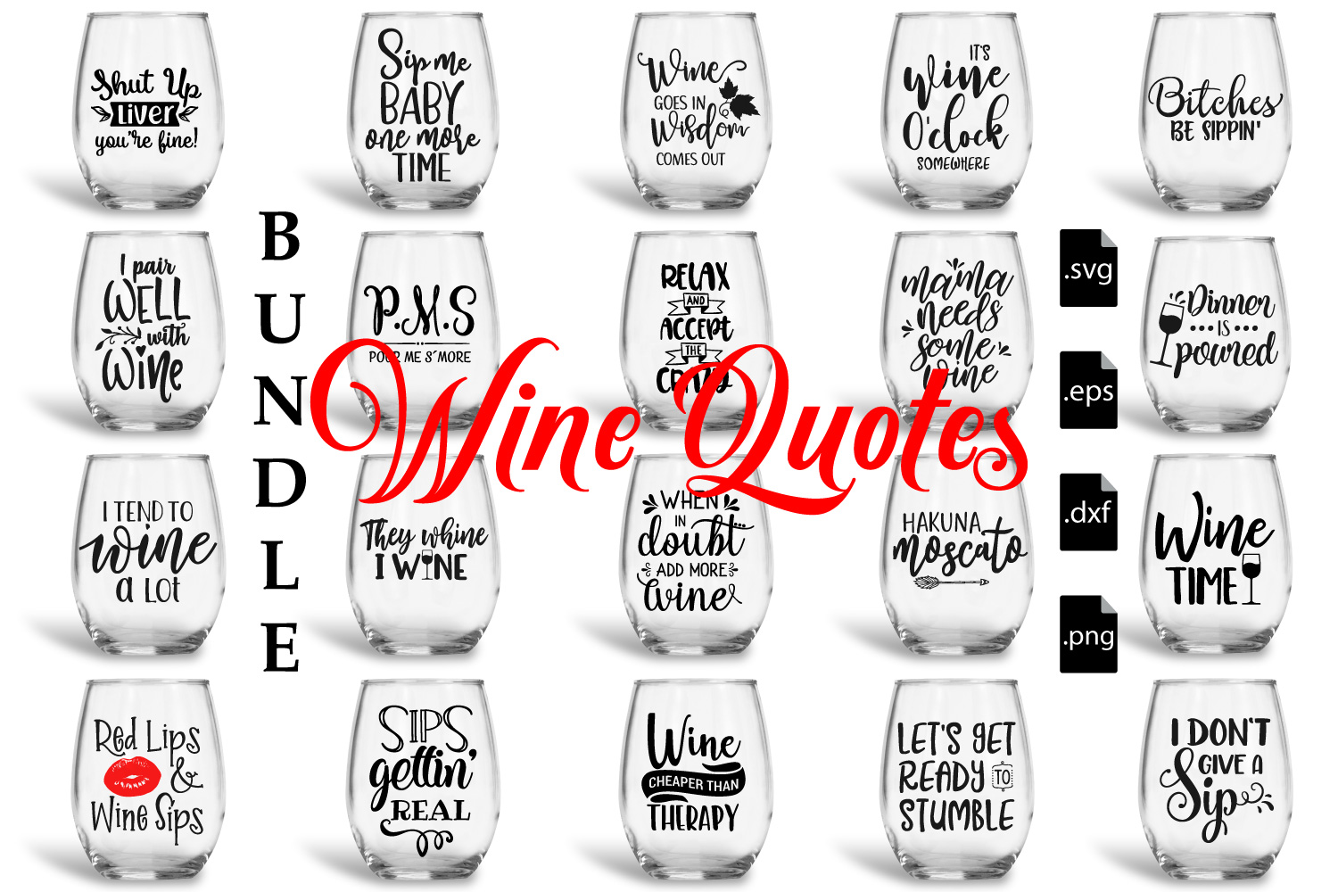 Download Wine Quotes Bundle SVG, EPS, DXF, PNG