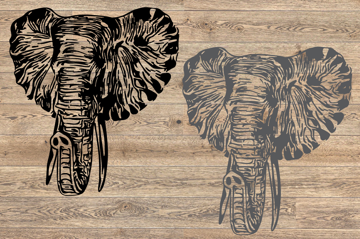 Elephant head SVG Trunk Tusk Wildlife boho Jungle 1244s