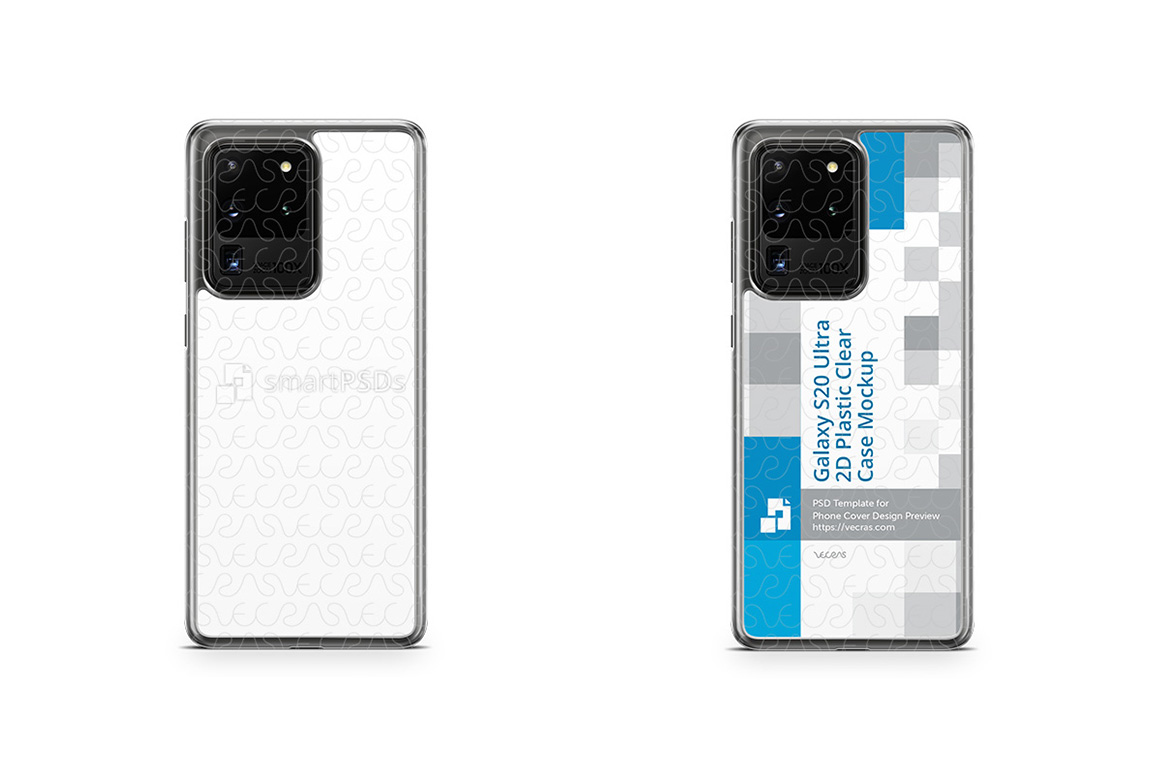 Download Galaxy S20 Ultra 2020 2d Plastic Clear Case Design Mockup