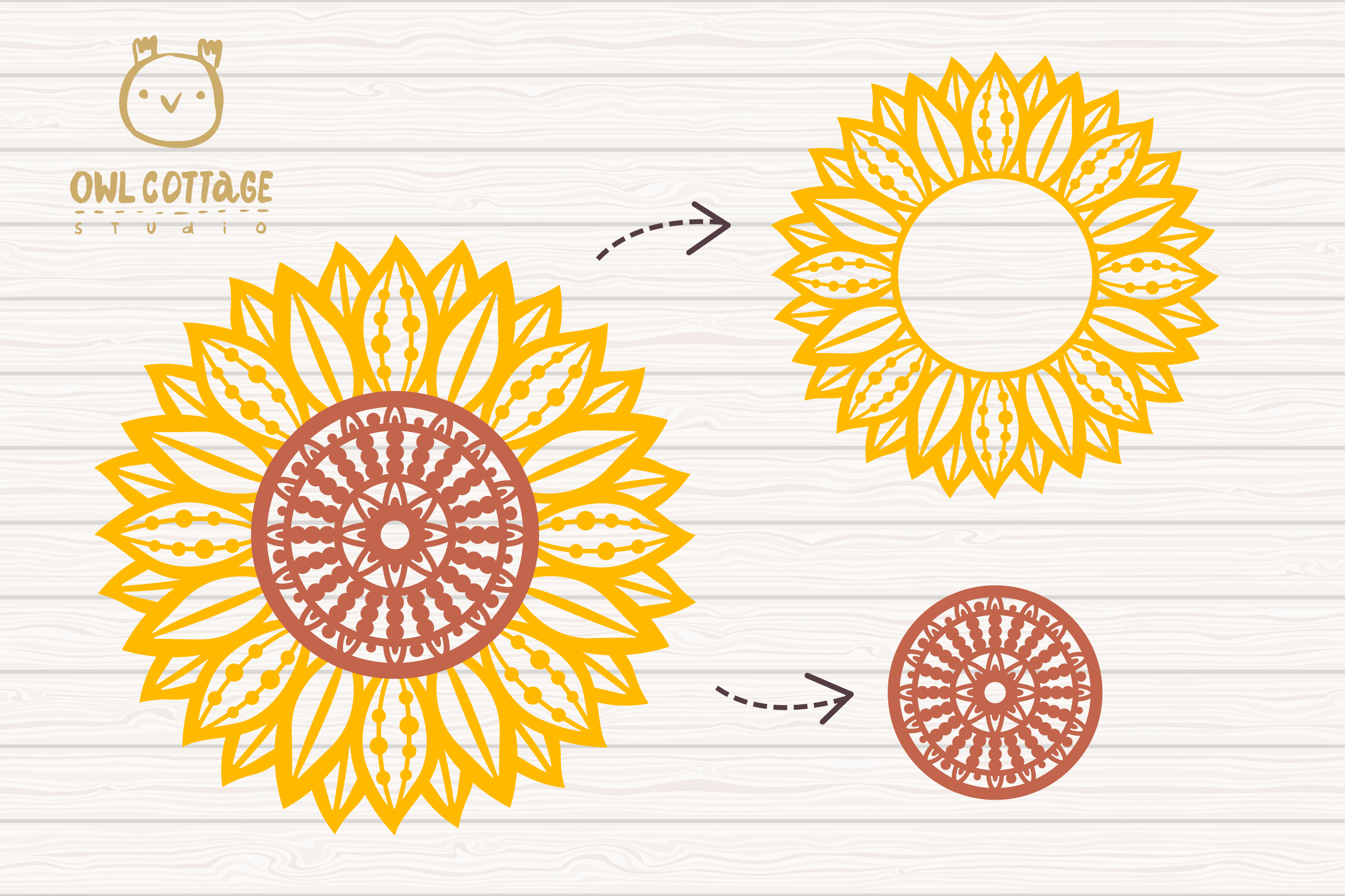 Download Sunflower Zentangle svg, Sunflower svg, Sunflower Monogram