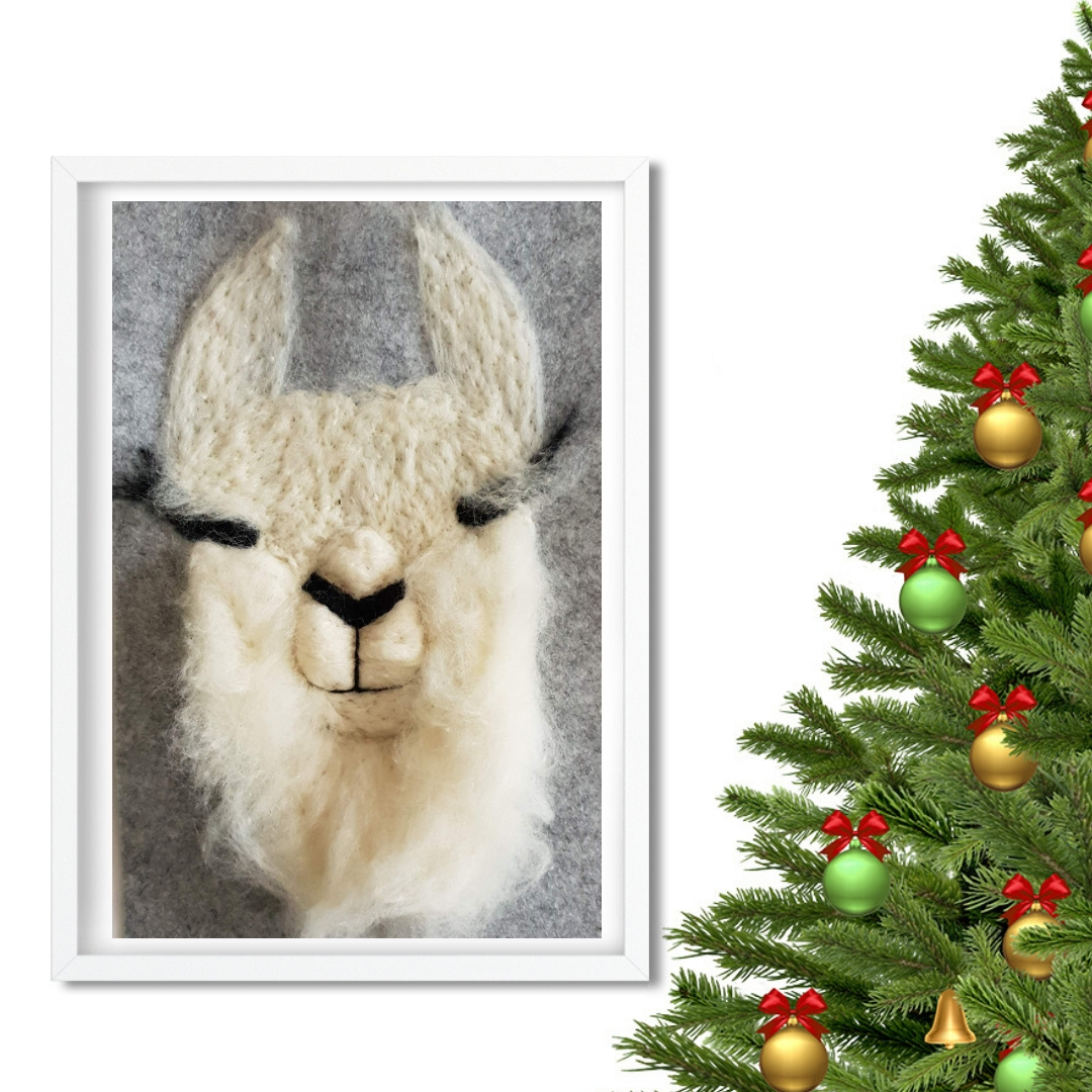 Cutest Llama  Print Wall Art  of my original llama  felt paint