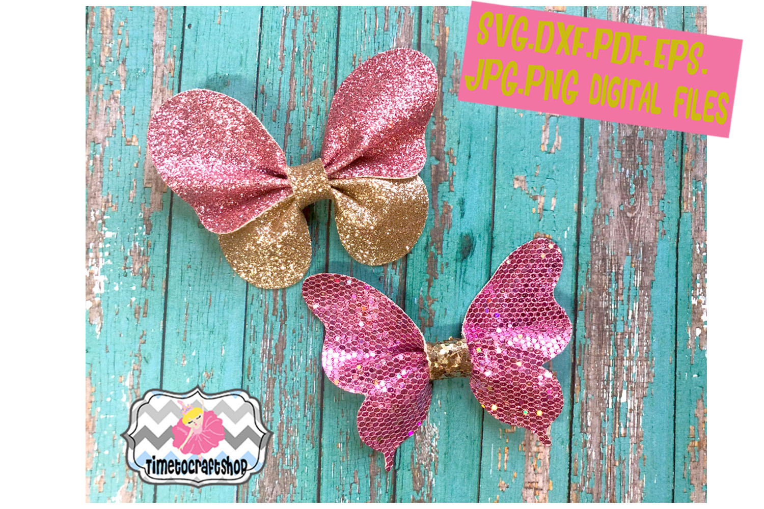Download Pinch Butterfly Hair Bow Template. 3D Butterfly