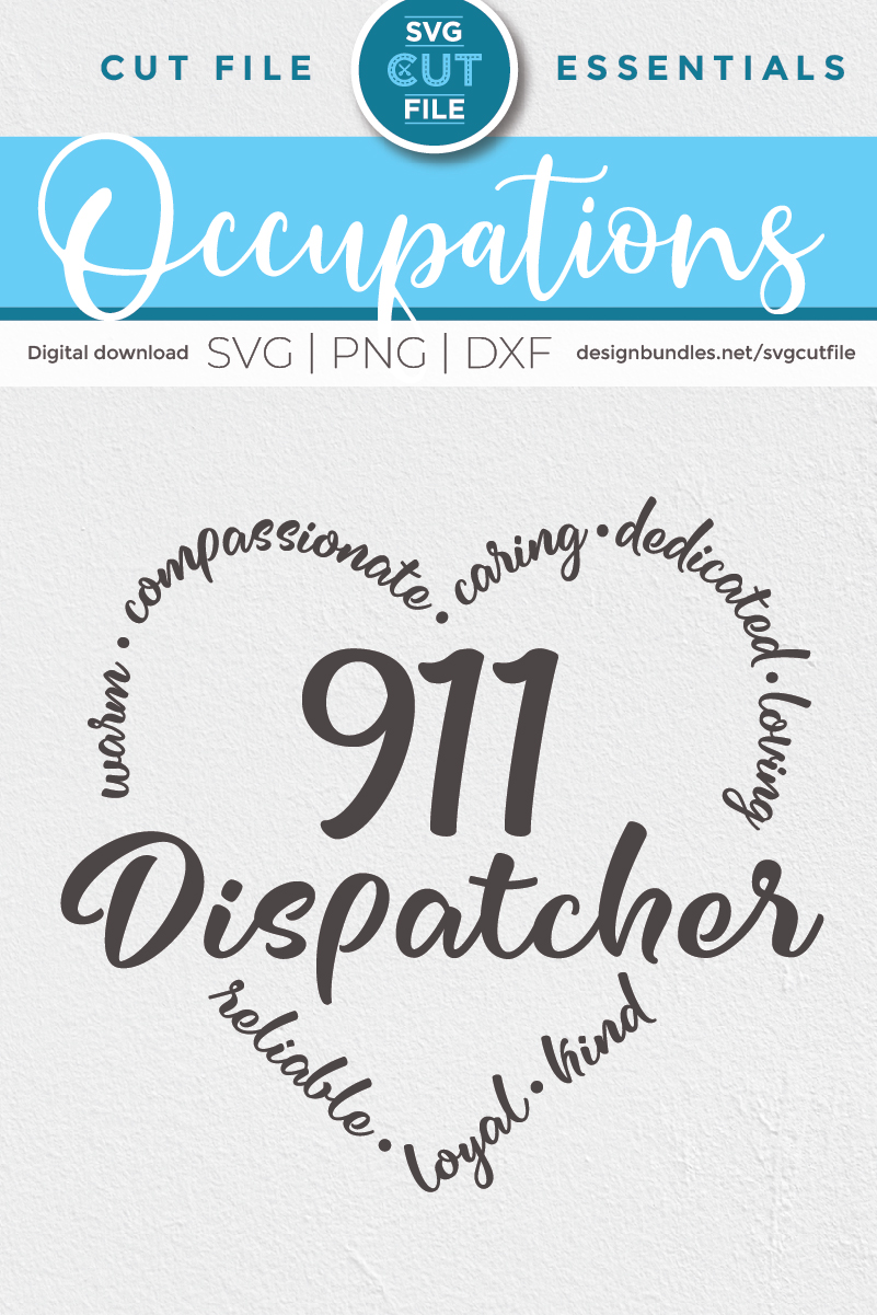 911 Dispatcher heart svg - a 911 dispatcher svg for crafters (524458 ...