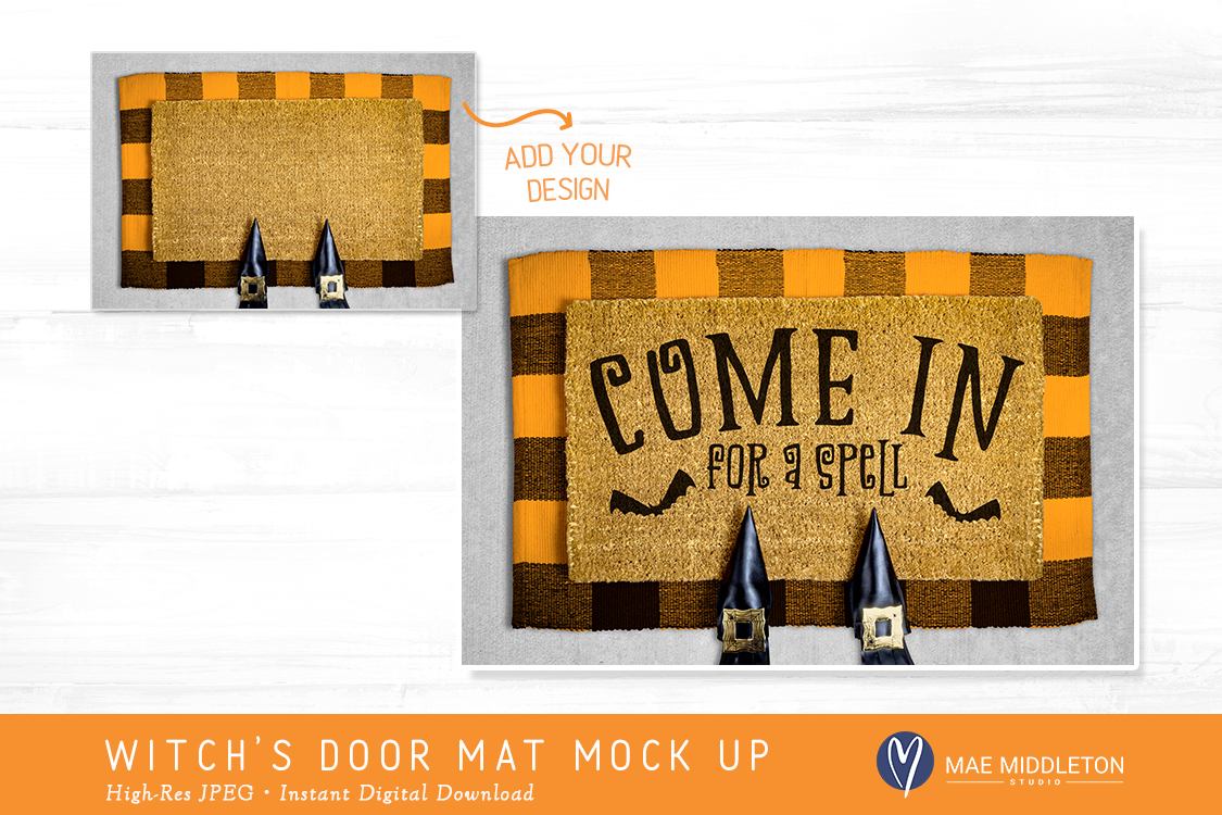 Download Halloween mock up - Witch's Shoes on Door Mat, styled ...