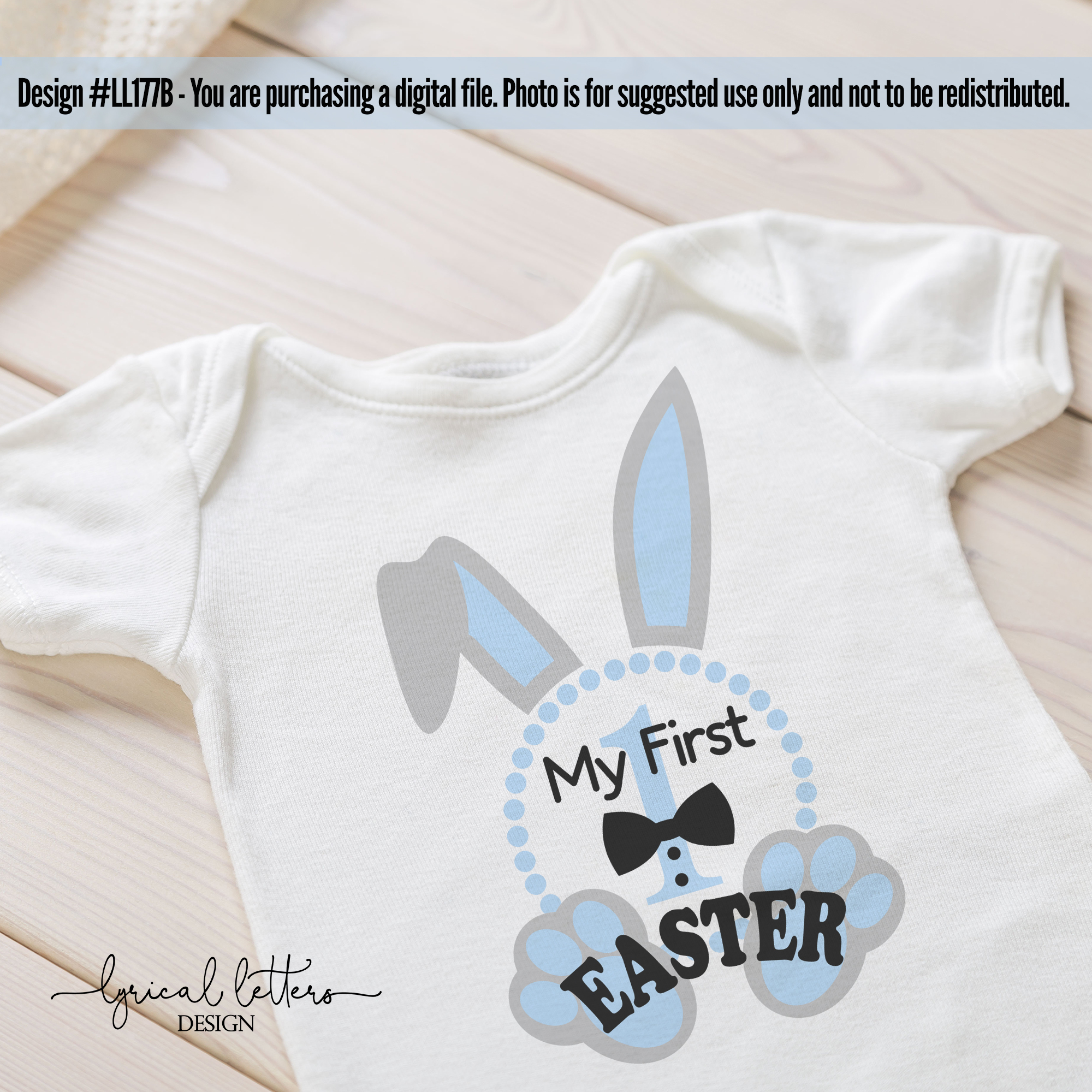 My First Easter Baby Boy Bunny Ears SVG DXF Cut File LL177B (12801 ...