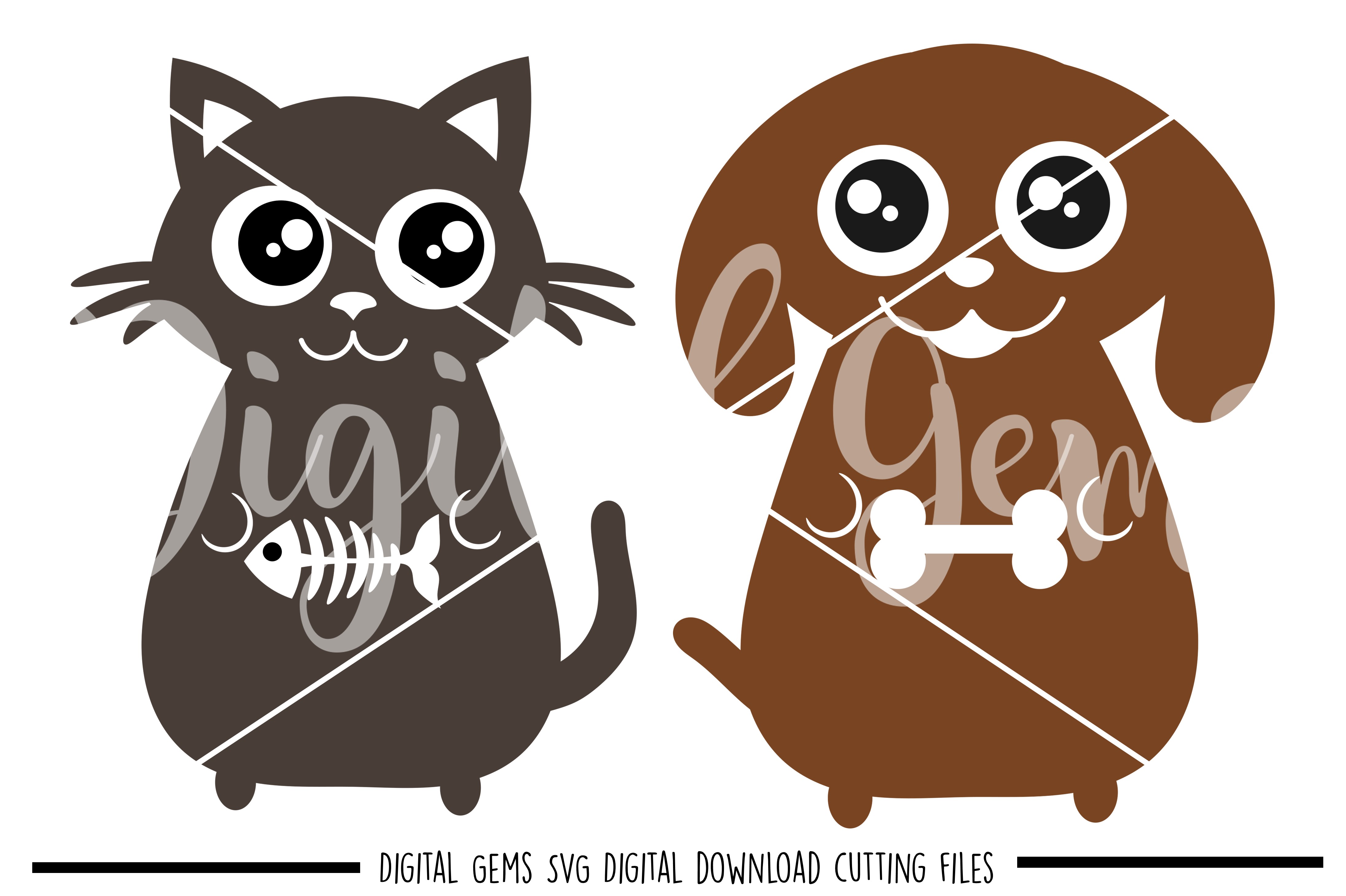 Download Cat and Dog SVG / PNG / EPS / DXF Files