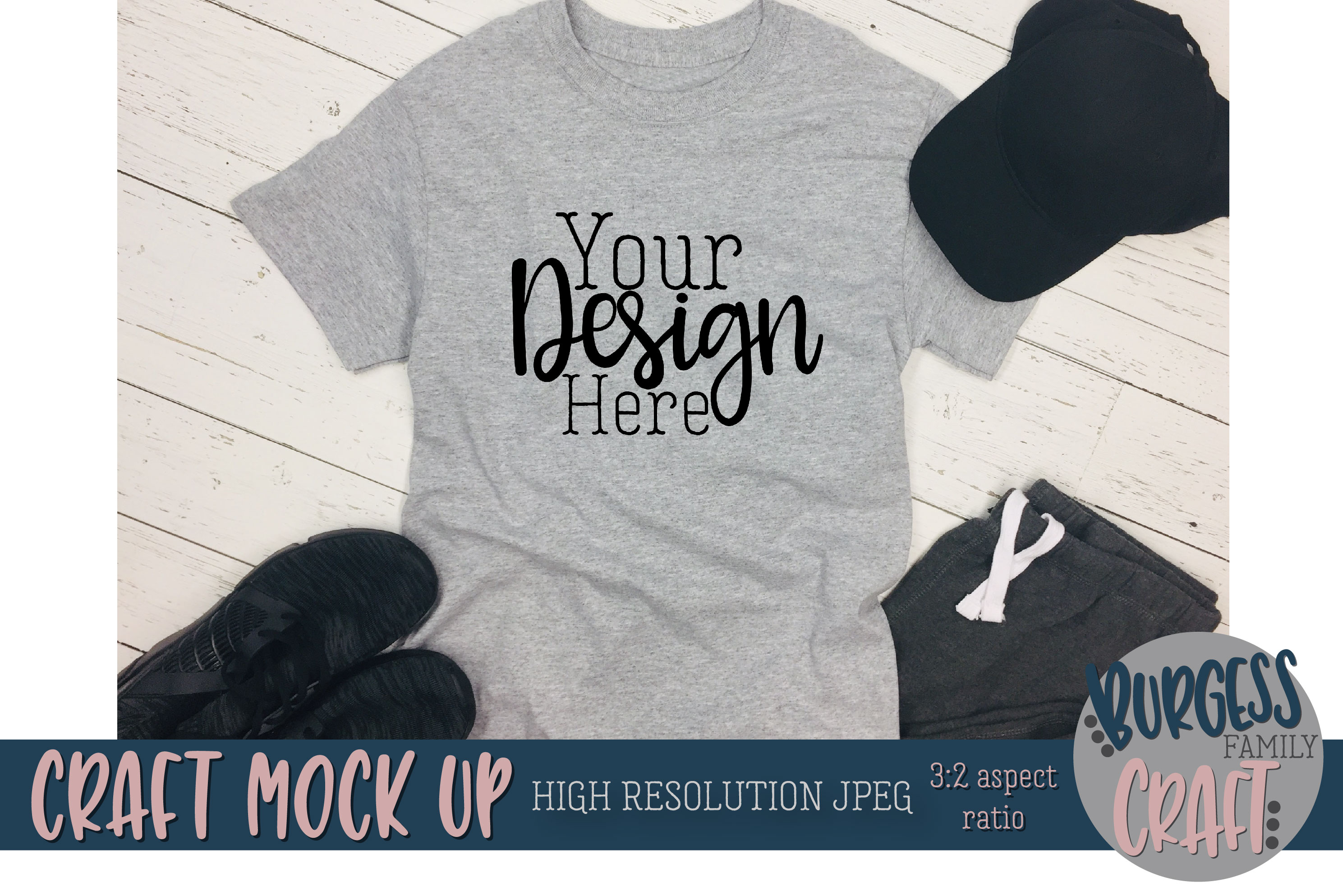 Download Men's grey t-shirt sweats Craft mock up |High Resolution JPG