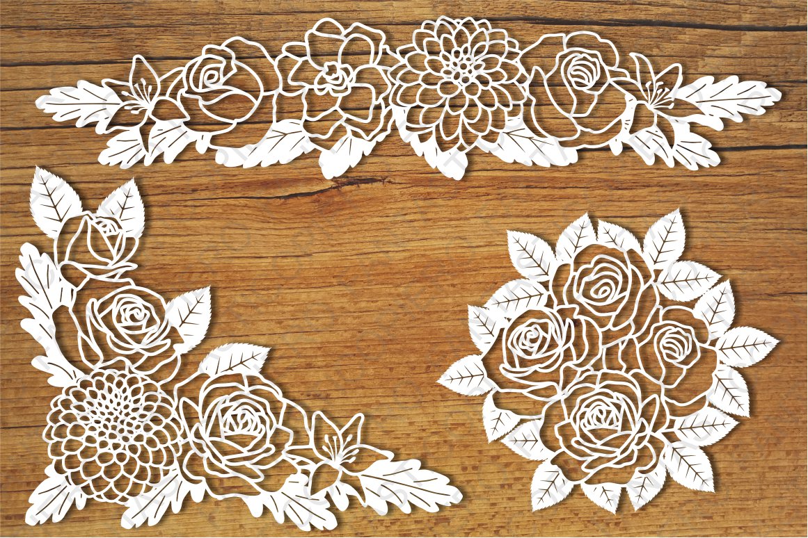 Floral Decorations 1 SVG files for Silhouette and Cricut.