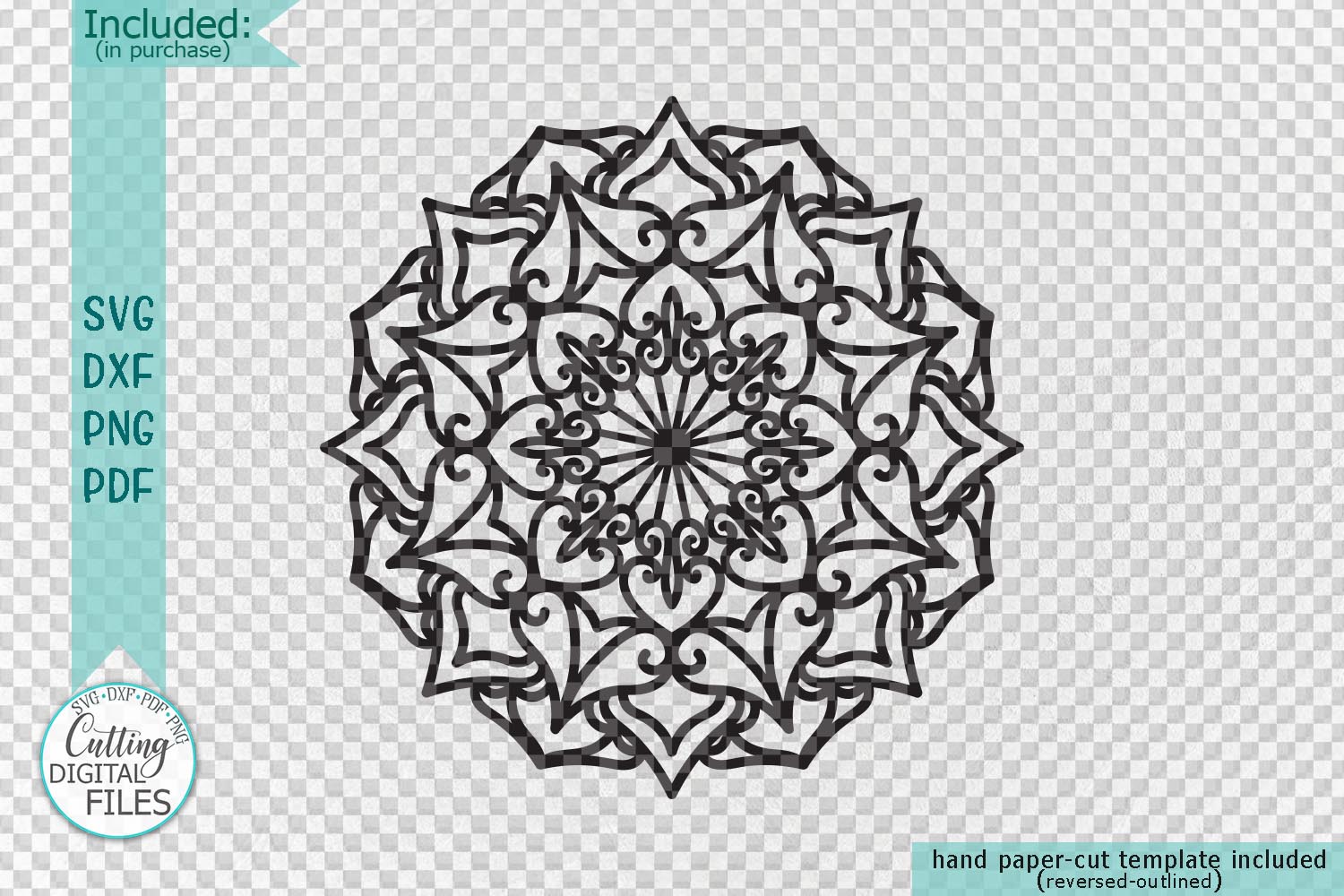 Download Mandala set corner half border plotter cut svg dxf ...