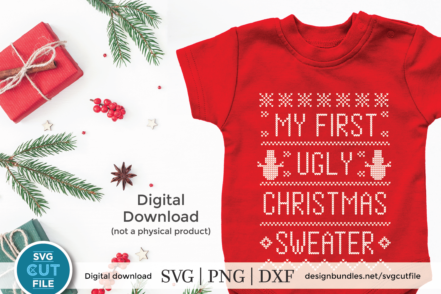 Ugly Christmas Sweater Svg First Tacky Cristmas Sweater Svg