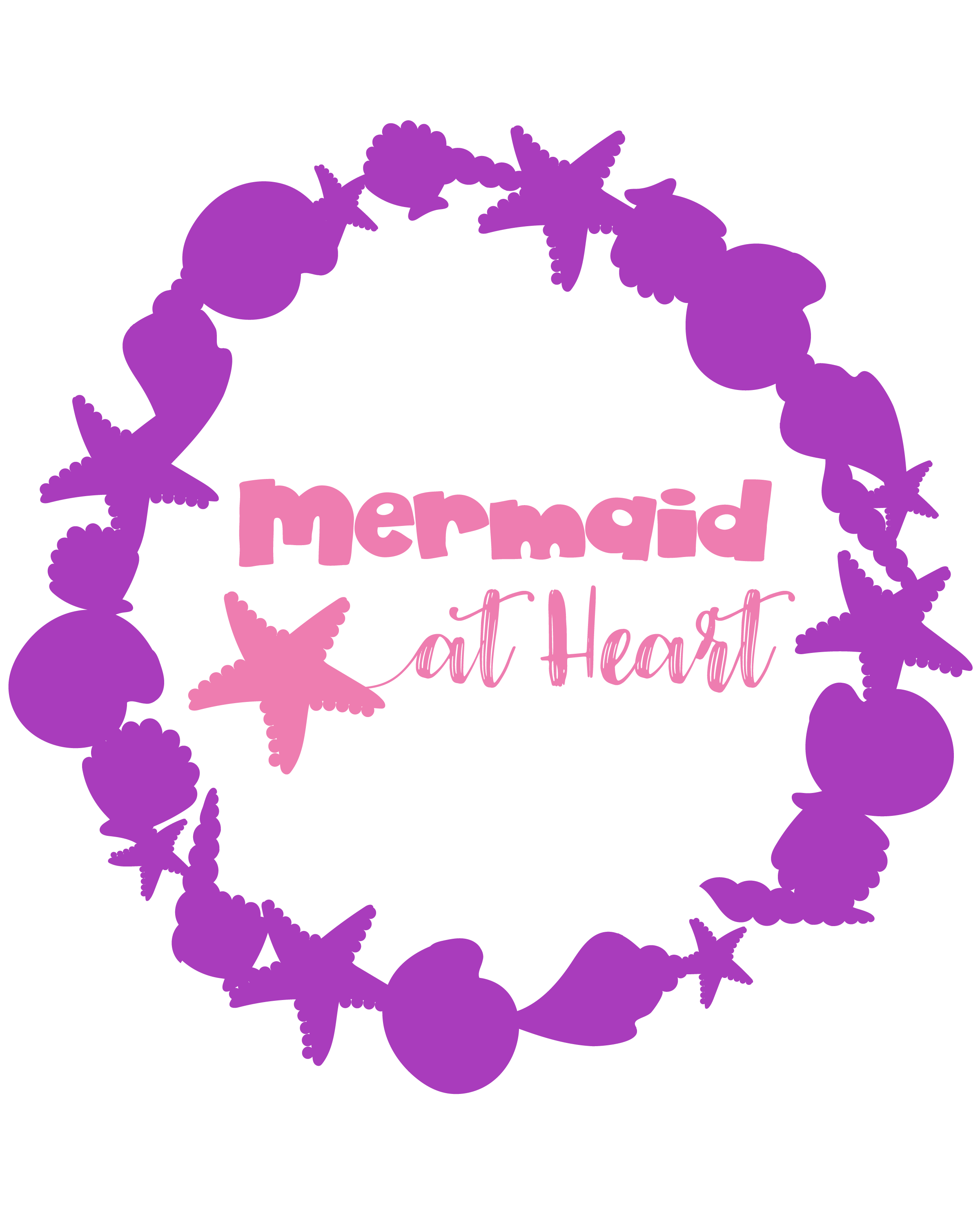 Download mermaid-wreath-heart cutting files svg, dxf, pdf, eps ...