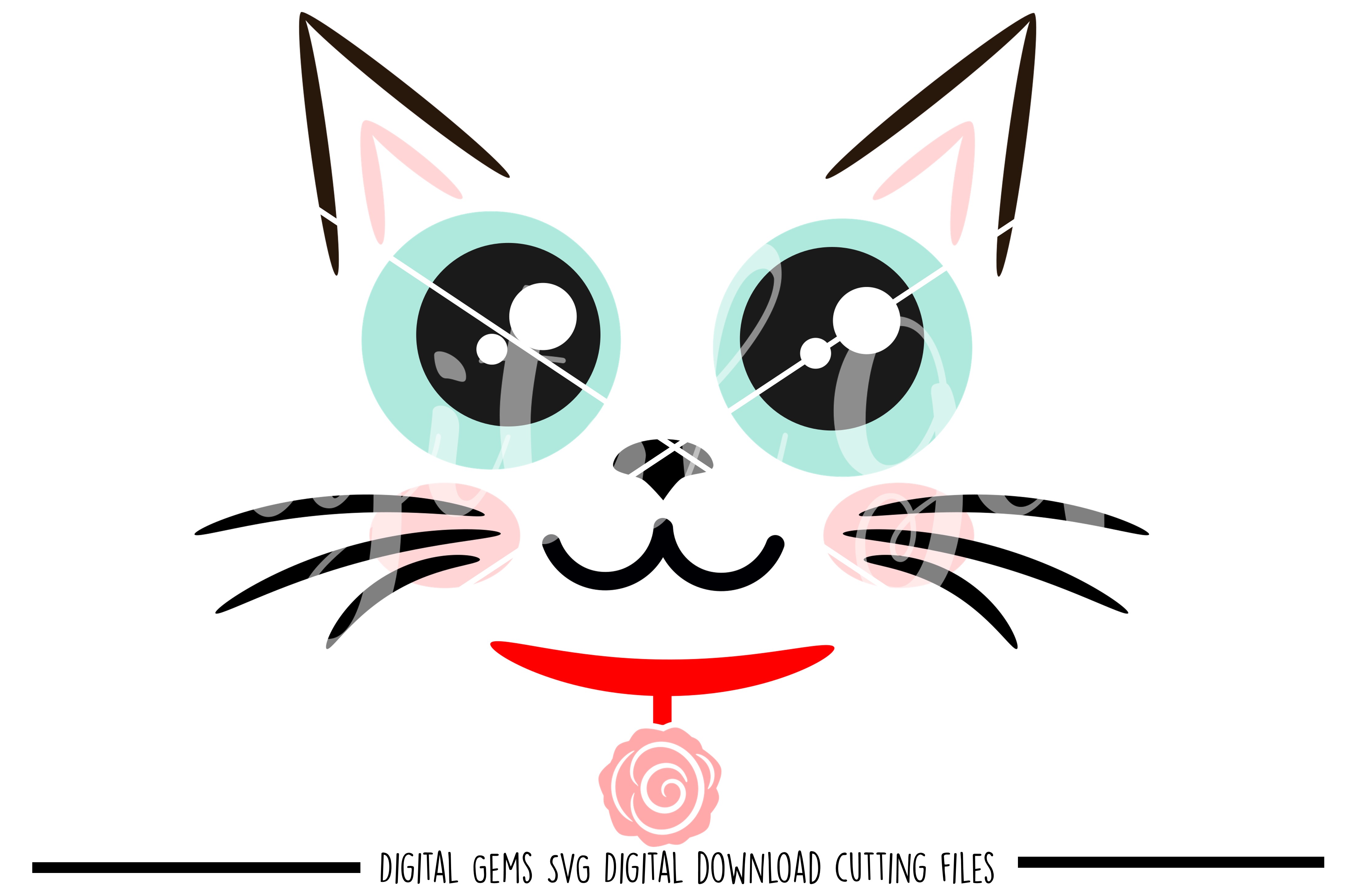 Cat face SVG / PNG / EPS / DXF files