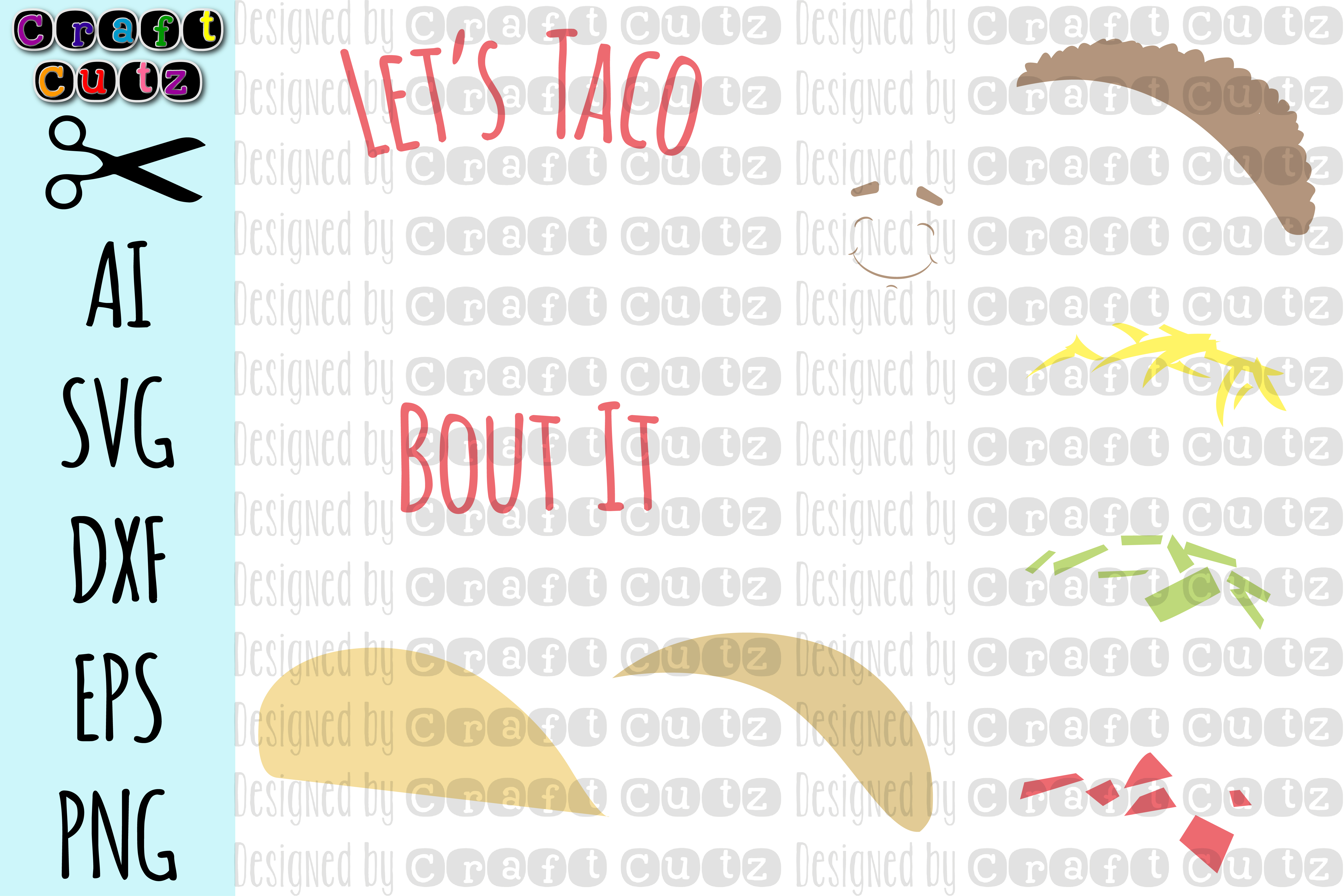 Download Let's Taco Bout It svg, Taco svg, Taco Cut File, Taco DXF ...