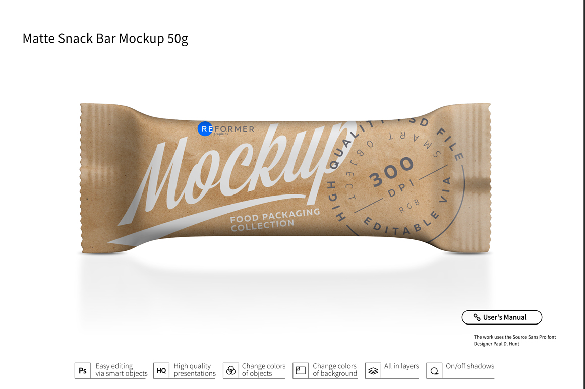 Download Kraft Snack Bar Mockup