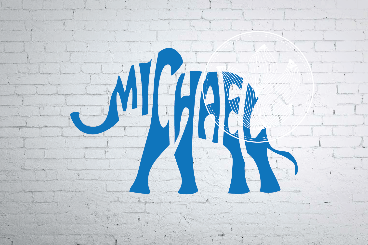 Digital Michael Word Art elephant shape, Michael elephant jpg, png, eps ...