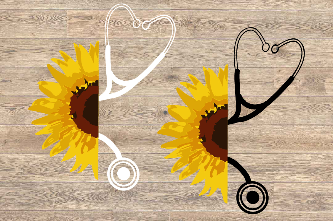 Download Stethoscope Nurse Sunflower SVG Heart Doctor 1643S