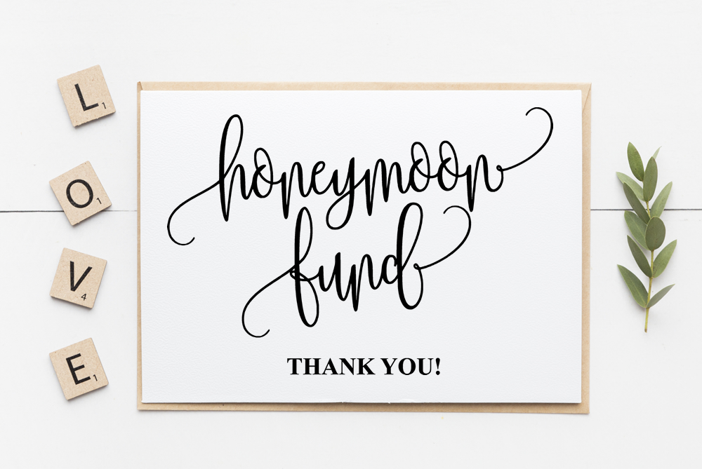 Honeymoon Fund Wedding Engagement Sign Print SVG