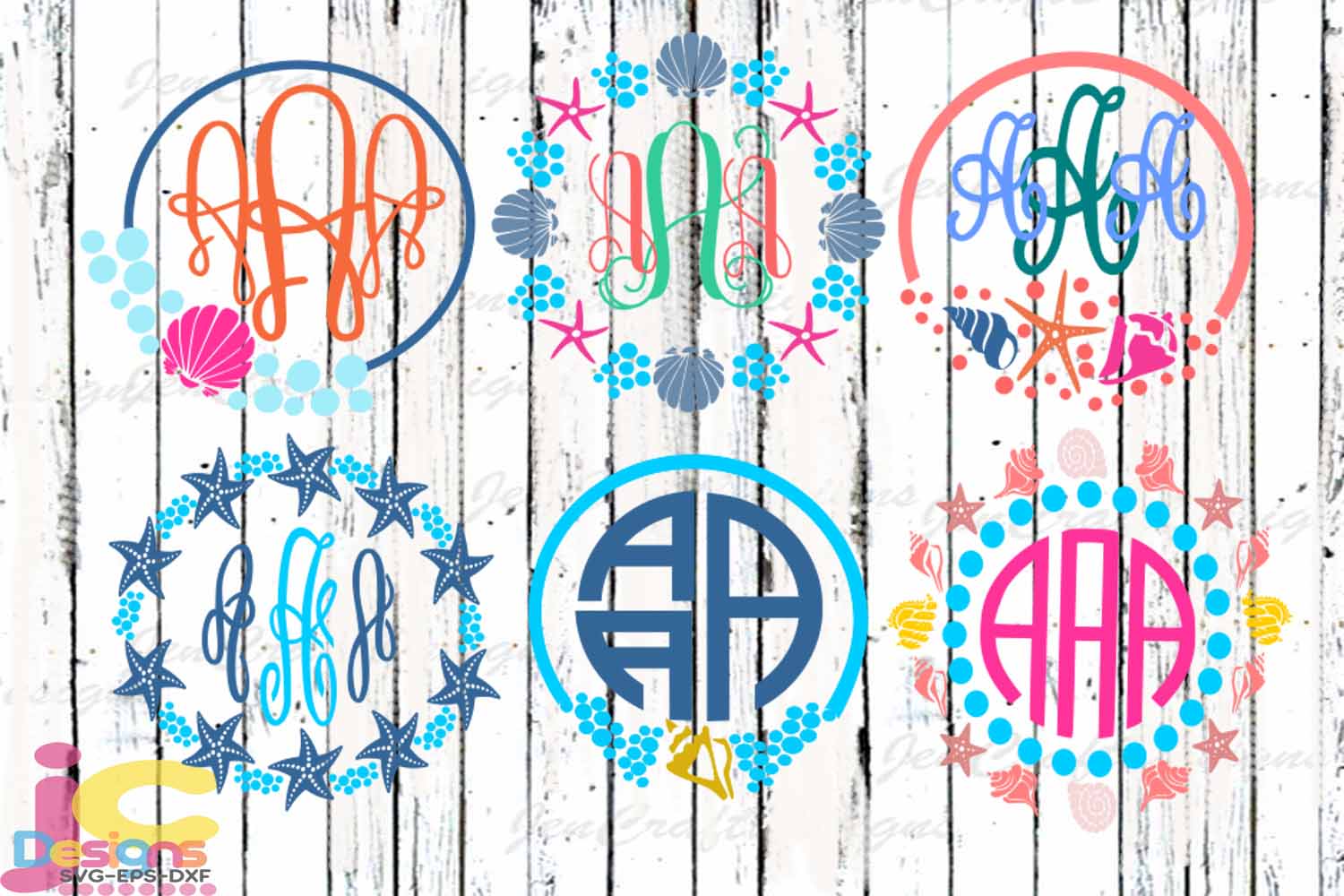 Download Seashell SVG Ocean Beach Monogram Frames SVG, EPs, DXF ...