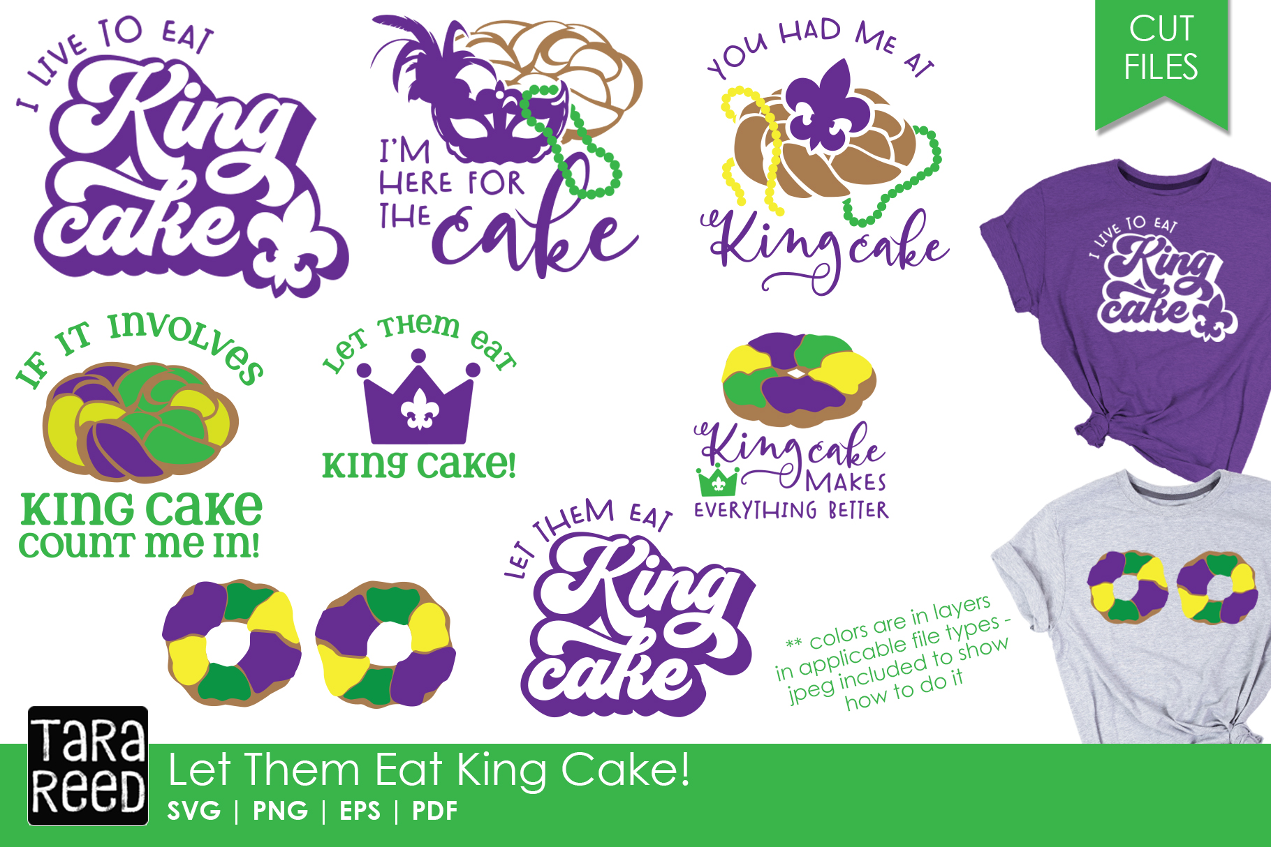 Let Them Eat King Cake - SVG & Cut Files for Crafters (192497) | Cut