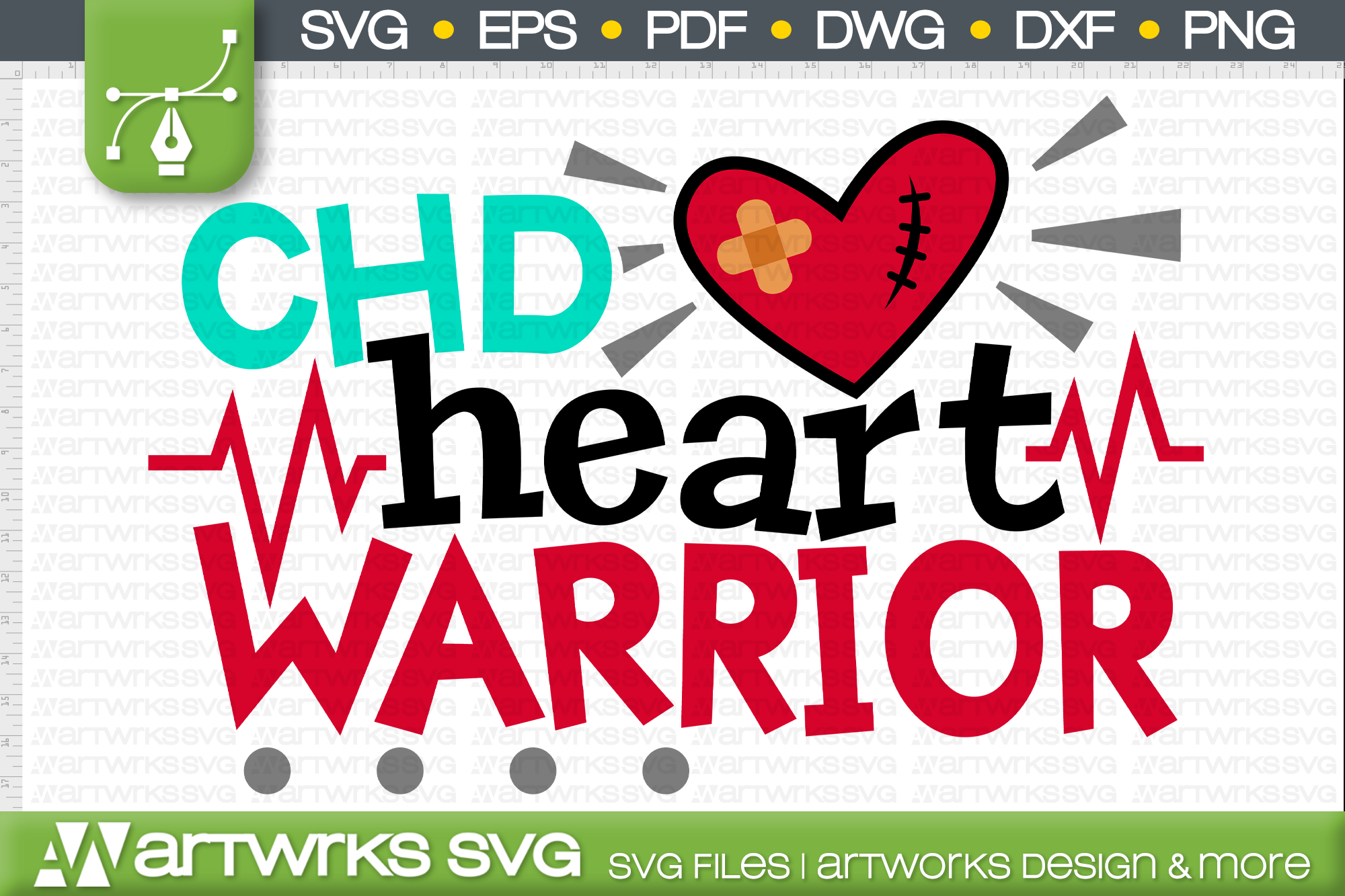 CHD awareness SVG files for Cricut | CHD Heart warrior (523338) | Cut
