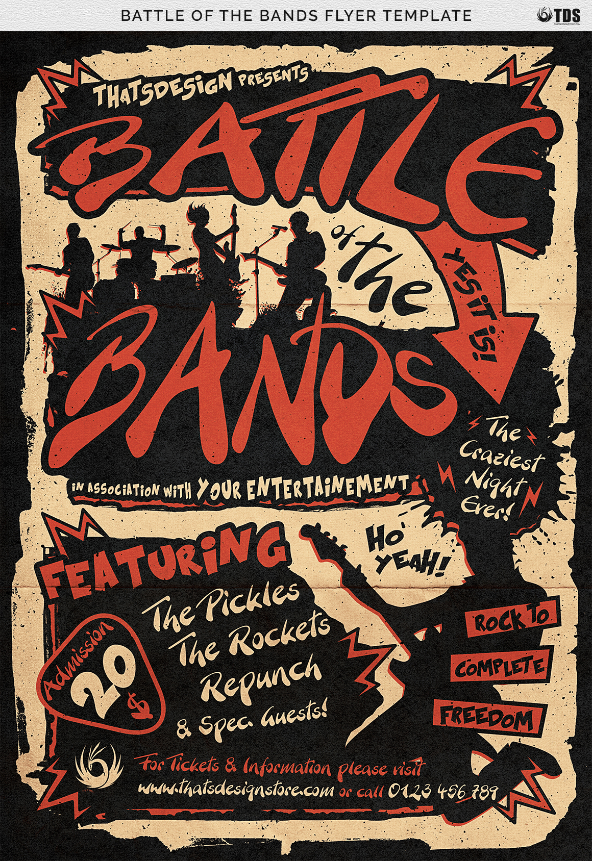 Battle of the Bands Flyer Template (15366) Flyers Design Bundles