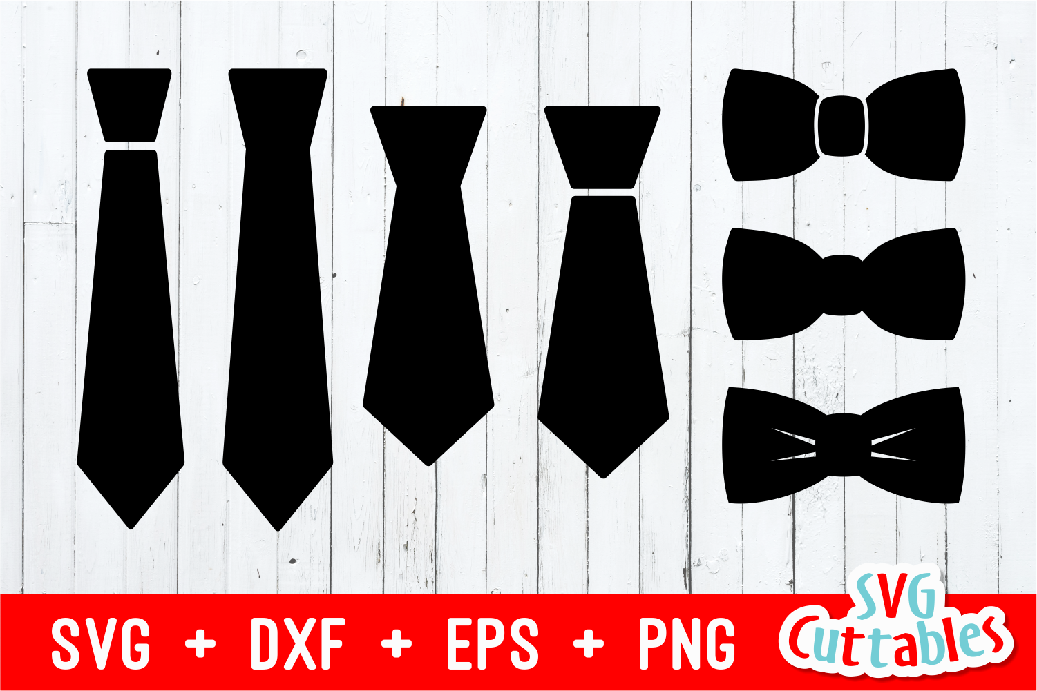 Set of 7 Ties Cut File (176238) Cut Files Design Bundles