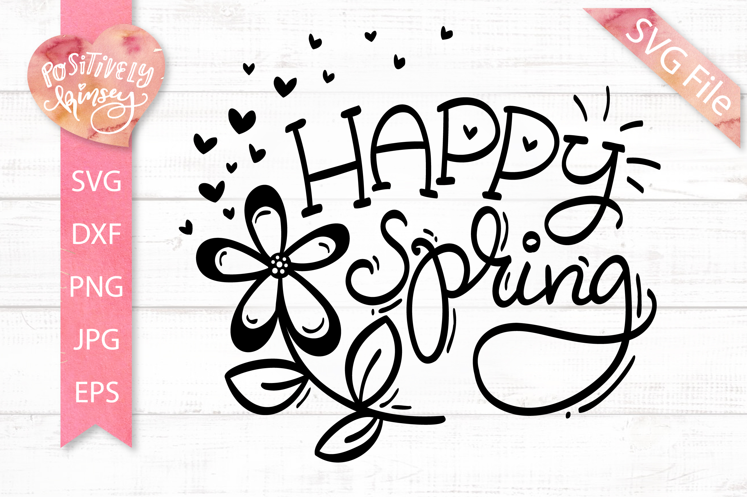 Happy Spring SVG, Cute Hand Lettered Spring SVG Design (451129) | SVGs ...