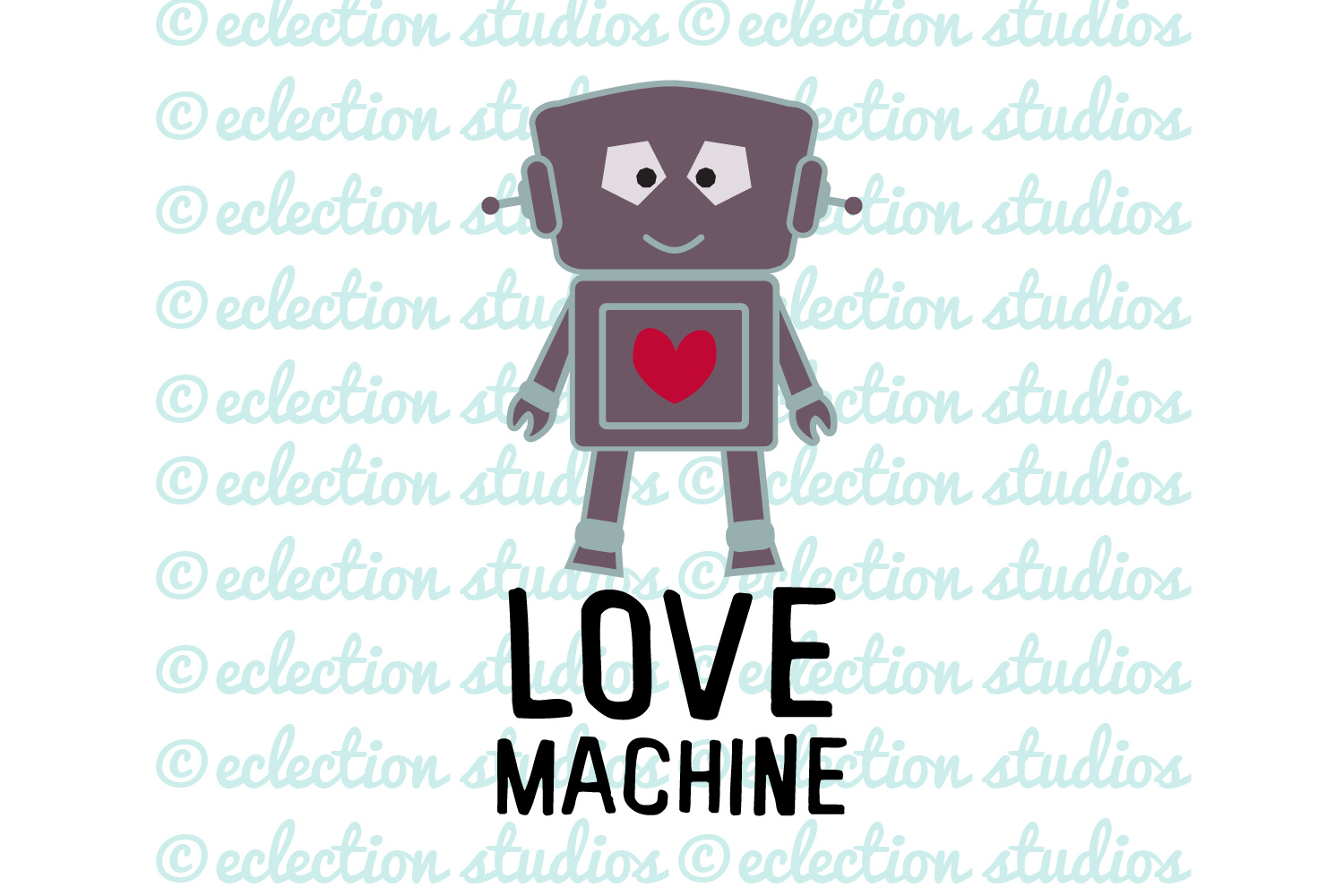 Love Machine Robot Valentine's Day SVG