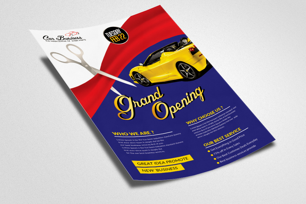 Car Business Grand Opening Flyer (157947) Flyers Design Bundles