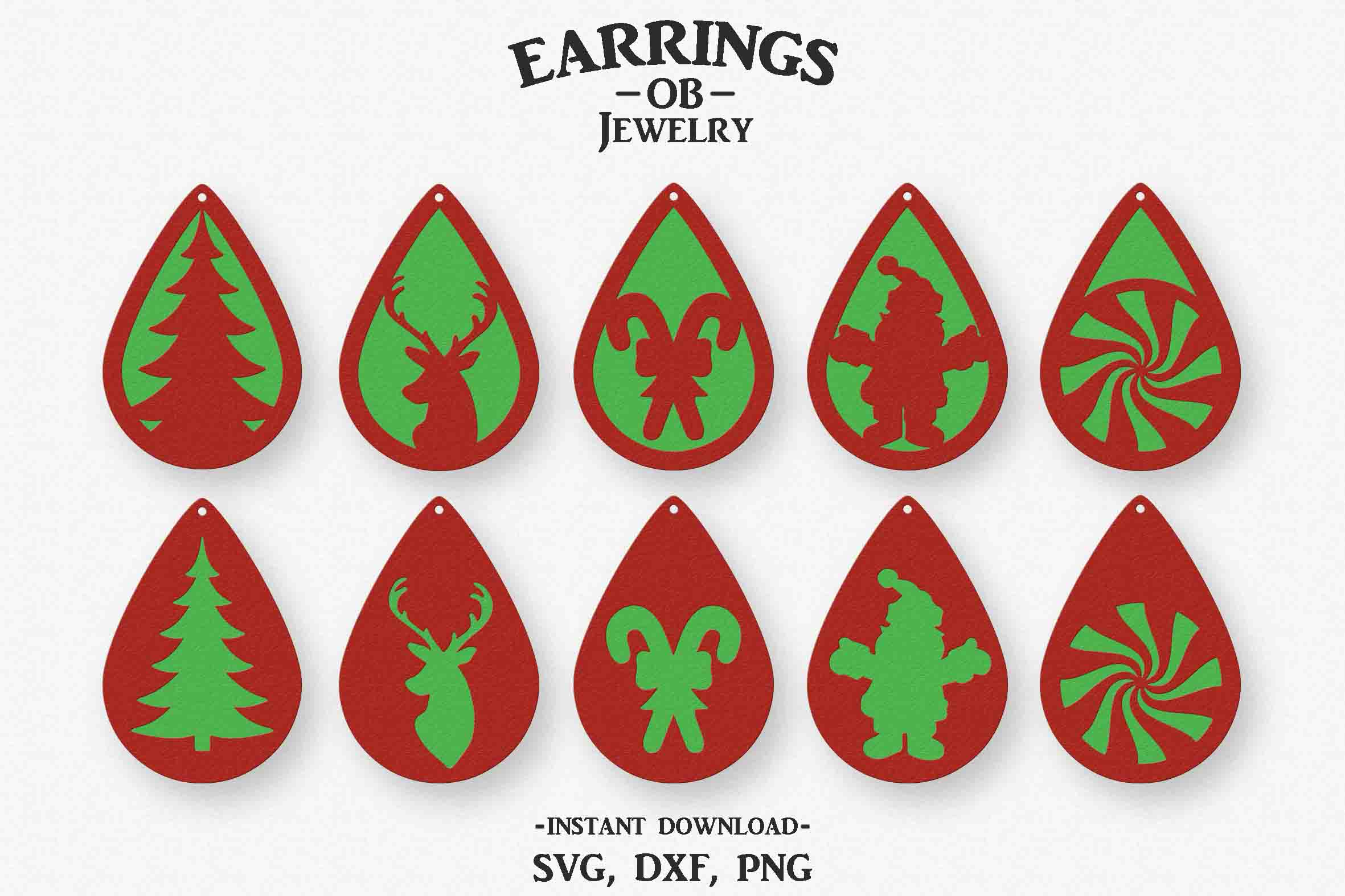Download Christmas Earring Svg, Set, Stacked, Teardrop, Cut File