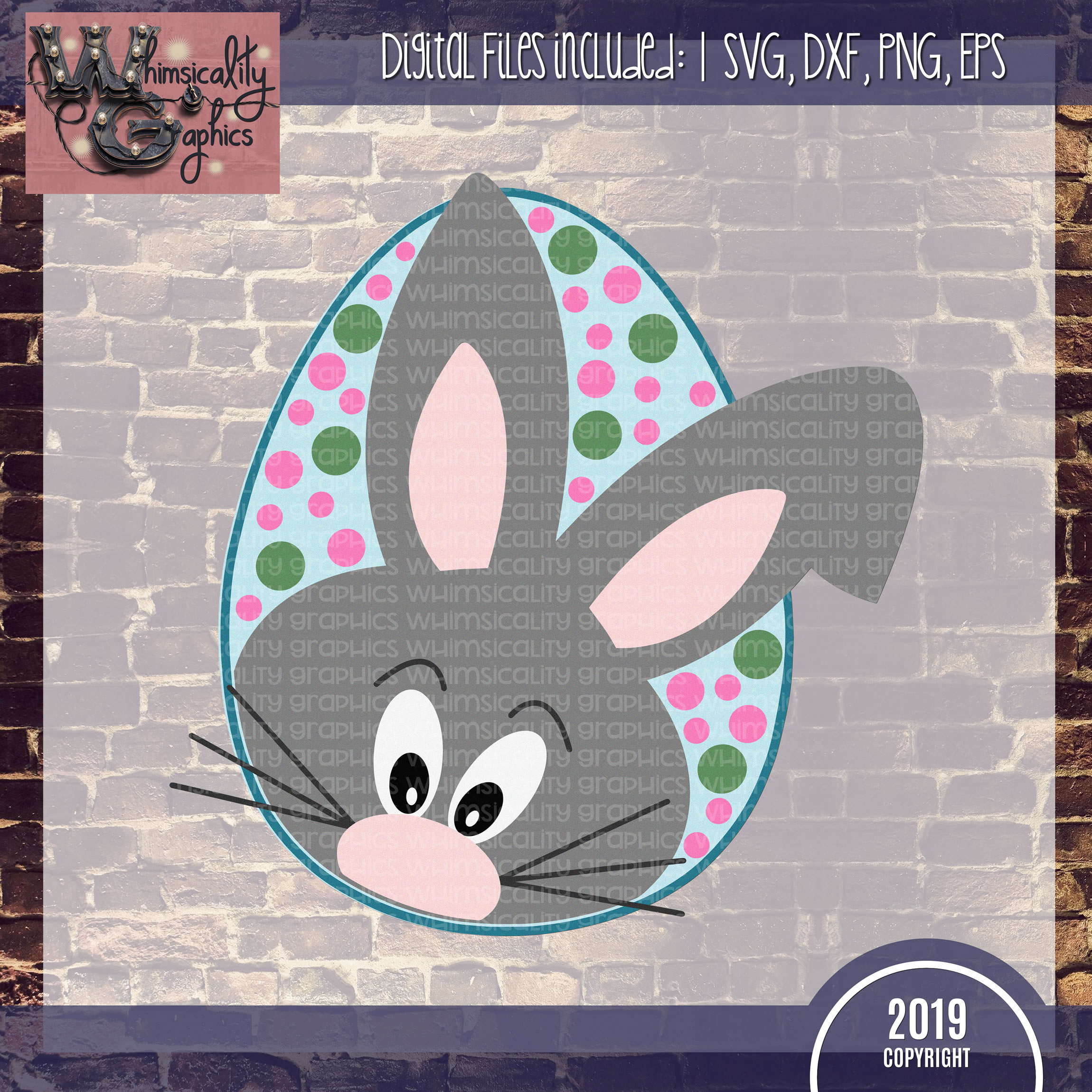 Download Easter Bunny Egg Peekaboo SVG DXF PNG EPS Commercial ...