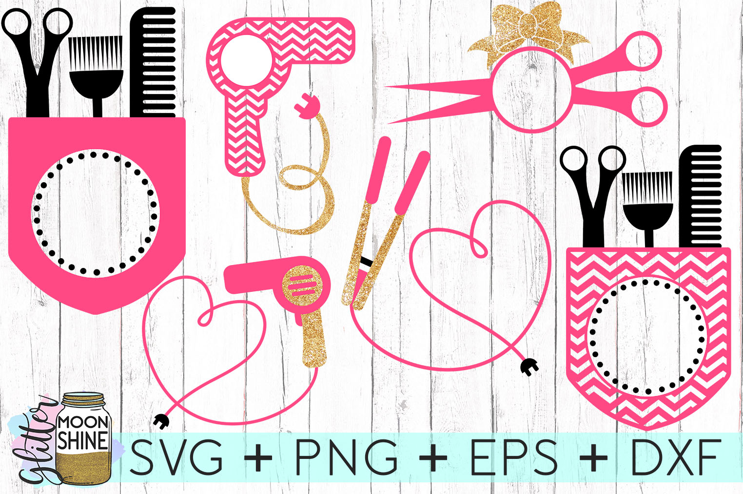 Download Hairstylist Monogram Frames SVG DXF PNG EPS Cutting Files (67528) | SVGs | Design Bundles