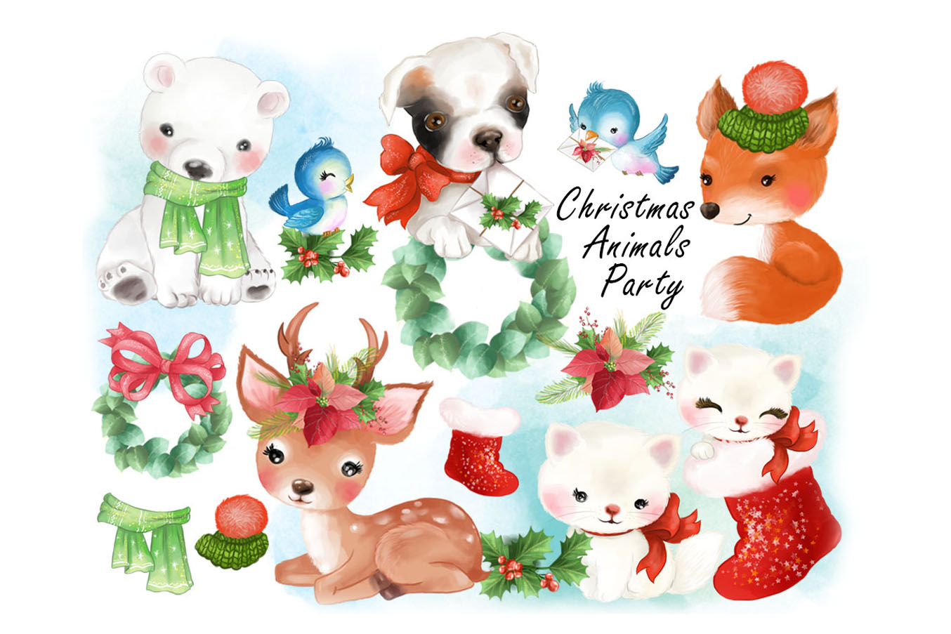 Christmas Animals Party clipat.