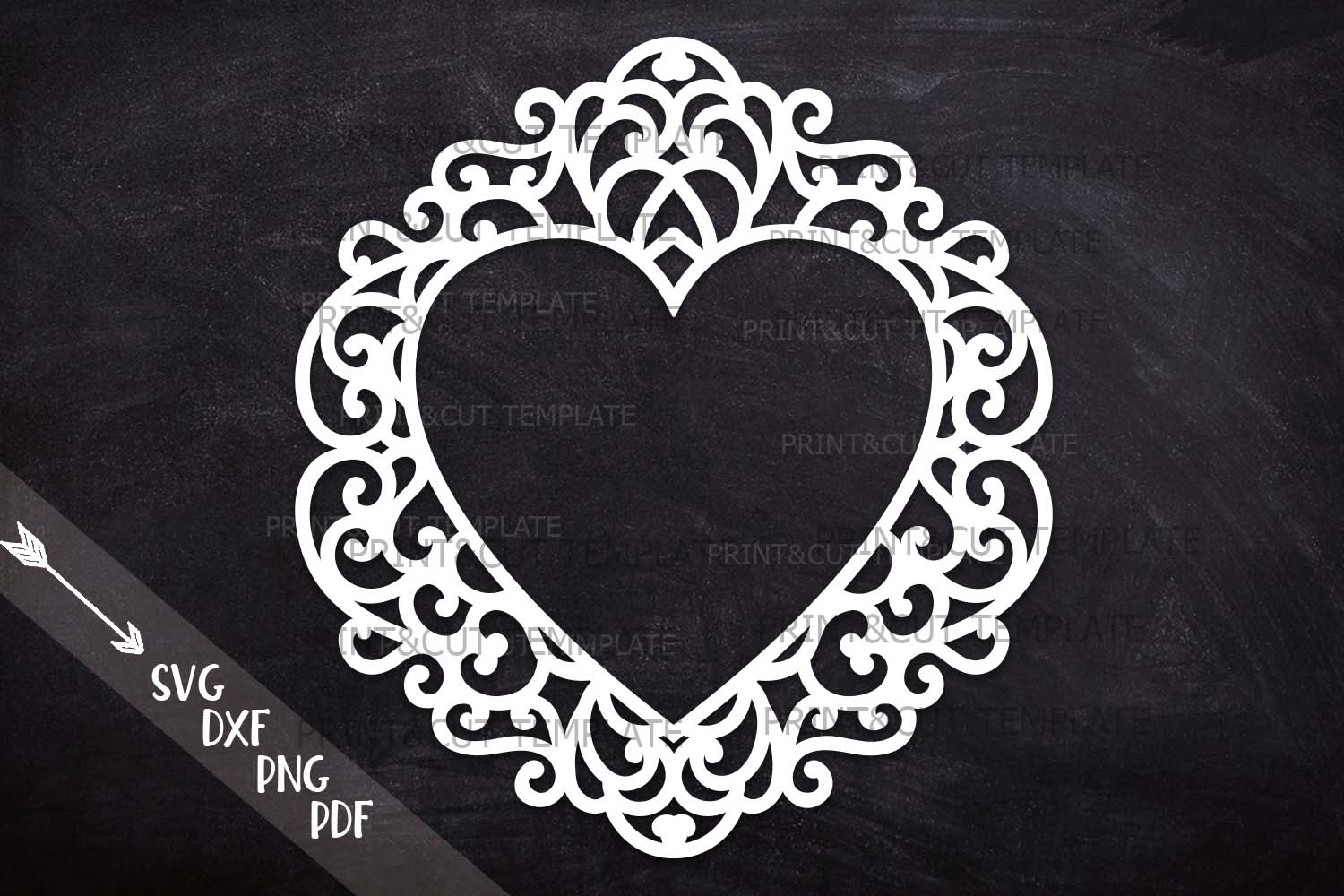 Download Swirls Heart Monogram Frame papercutting laser cut svg pdf ...