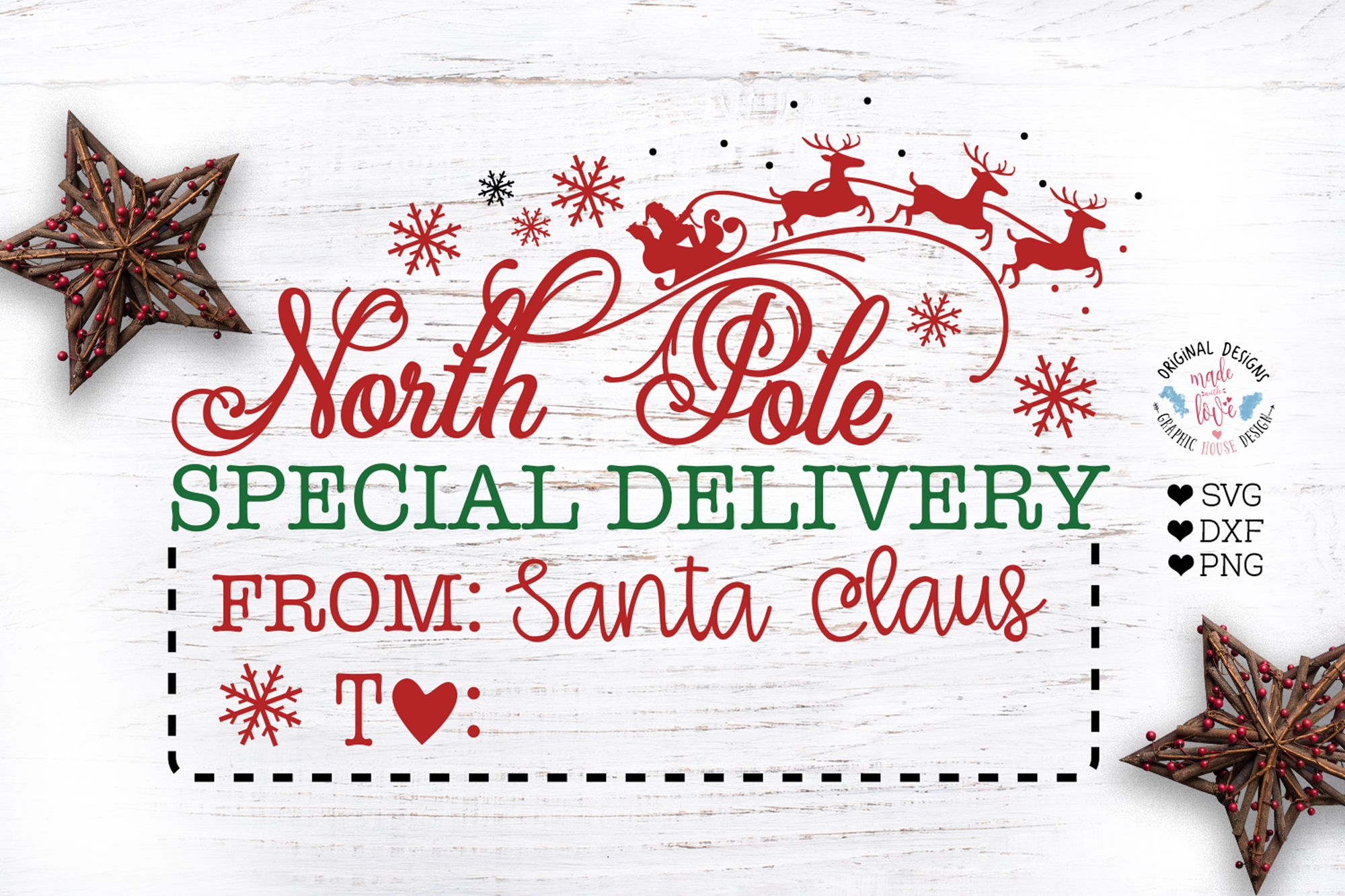 North Pole Special Delivery Christmas Cut File