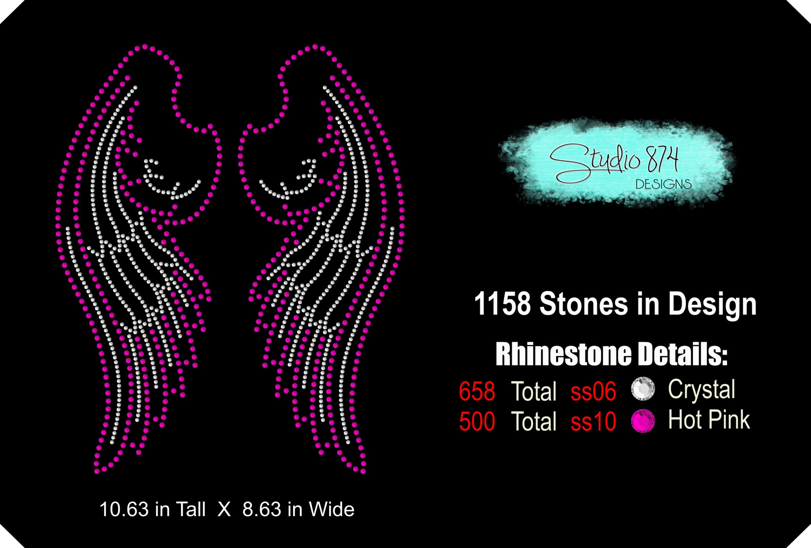 Download Angel Wings Rhinestone SVG Template - Medium (367422) | Cut Files | Design Bundles