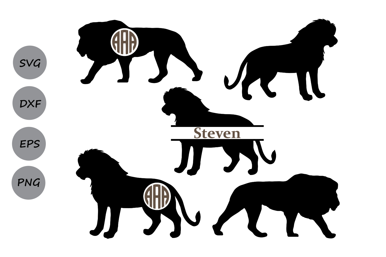 Download lion SVG, lion monogram svg, lion cut file, animal svg ...