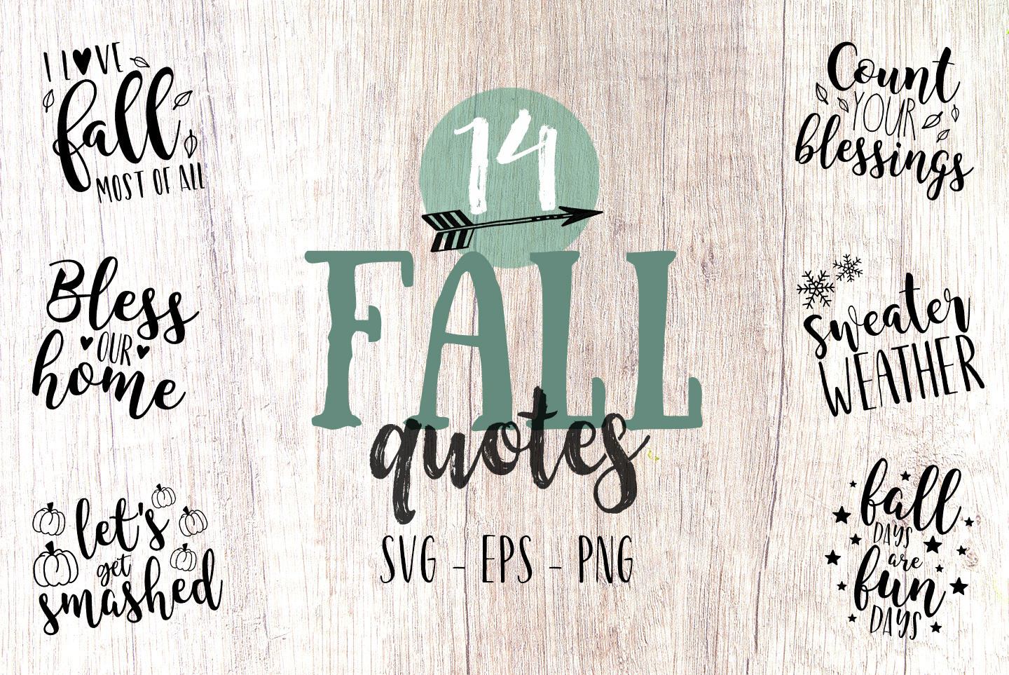 Fall quote bundle, SVG, PNG, EPS