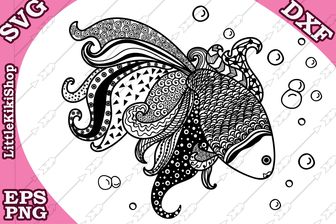 Download Gold Fish Svg, MANDALA GOLD FISH,Zentangle Fish Svg,Fish Svg