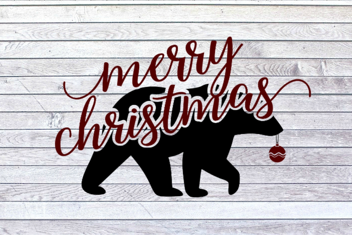 Merry Christmas Bear SVG/DXF/PNG/JPEG Holiday Bear Shirt